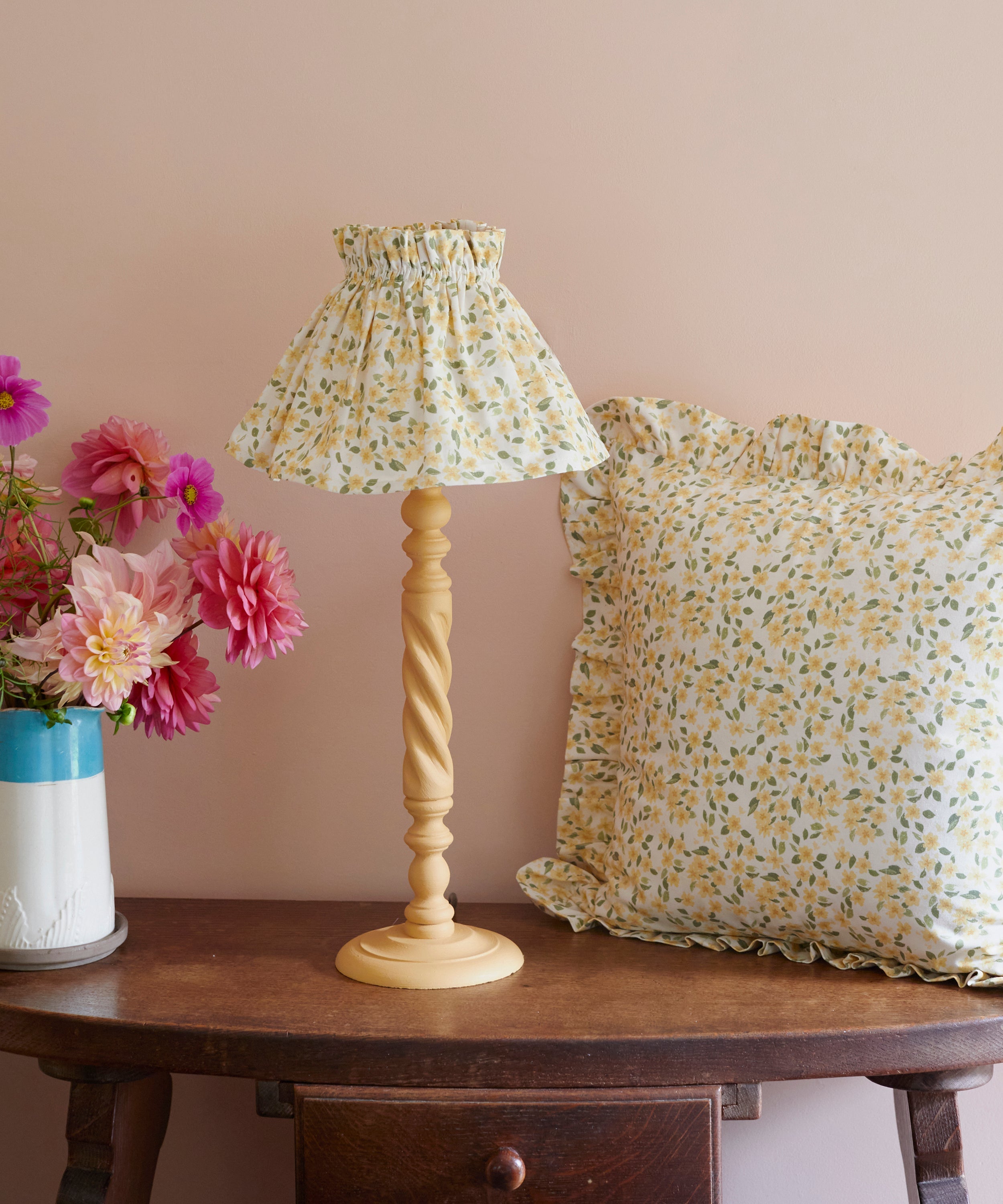 Primrose, calico skirt lampshade