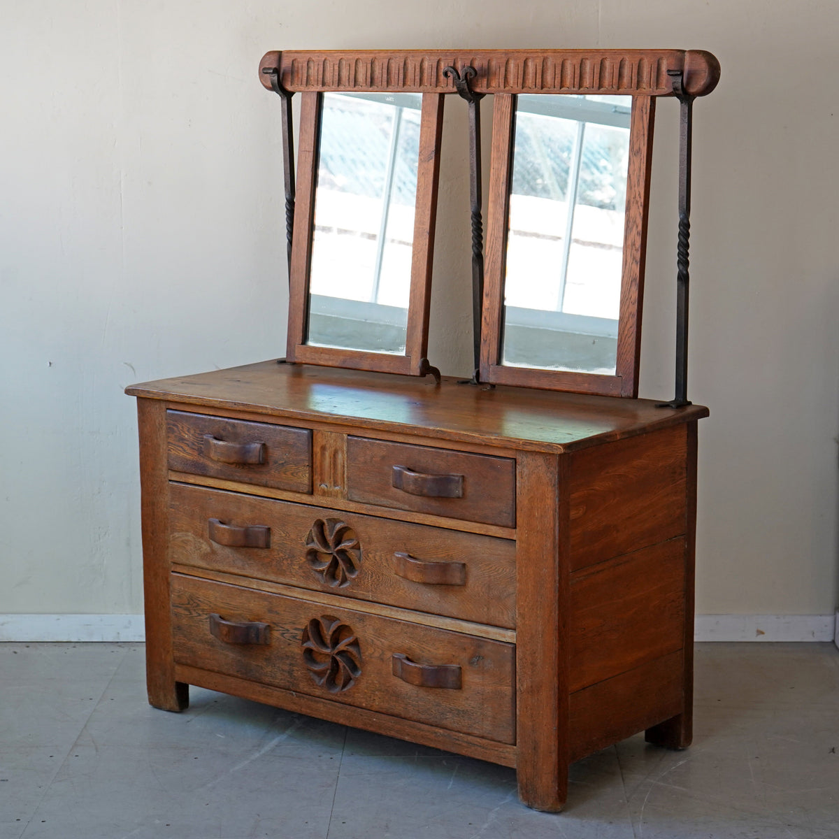 Continental Oak Dresser, Mid 20th Century