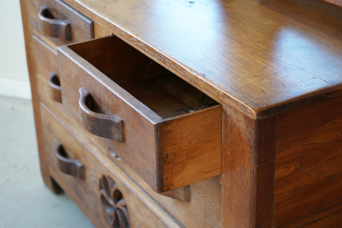 Continental Oak Dresser, Mid 20th Century