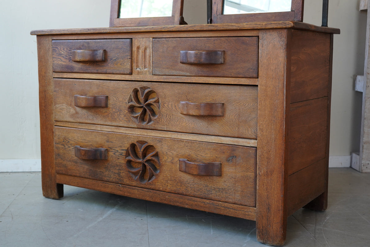 Continental Oak Dresser, Mid 20th Century