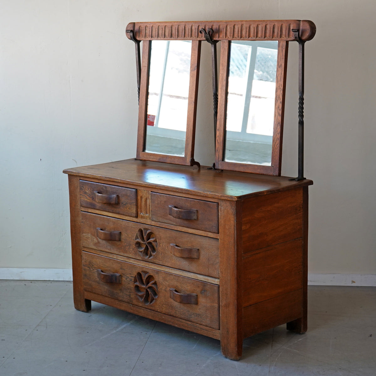 Continental Oak Dresser, Mid 20th Century