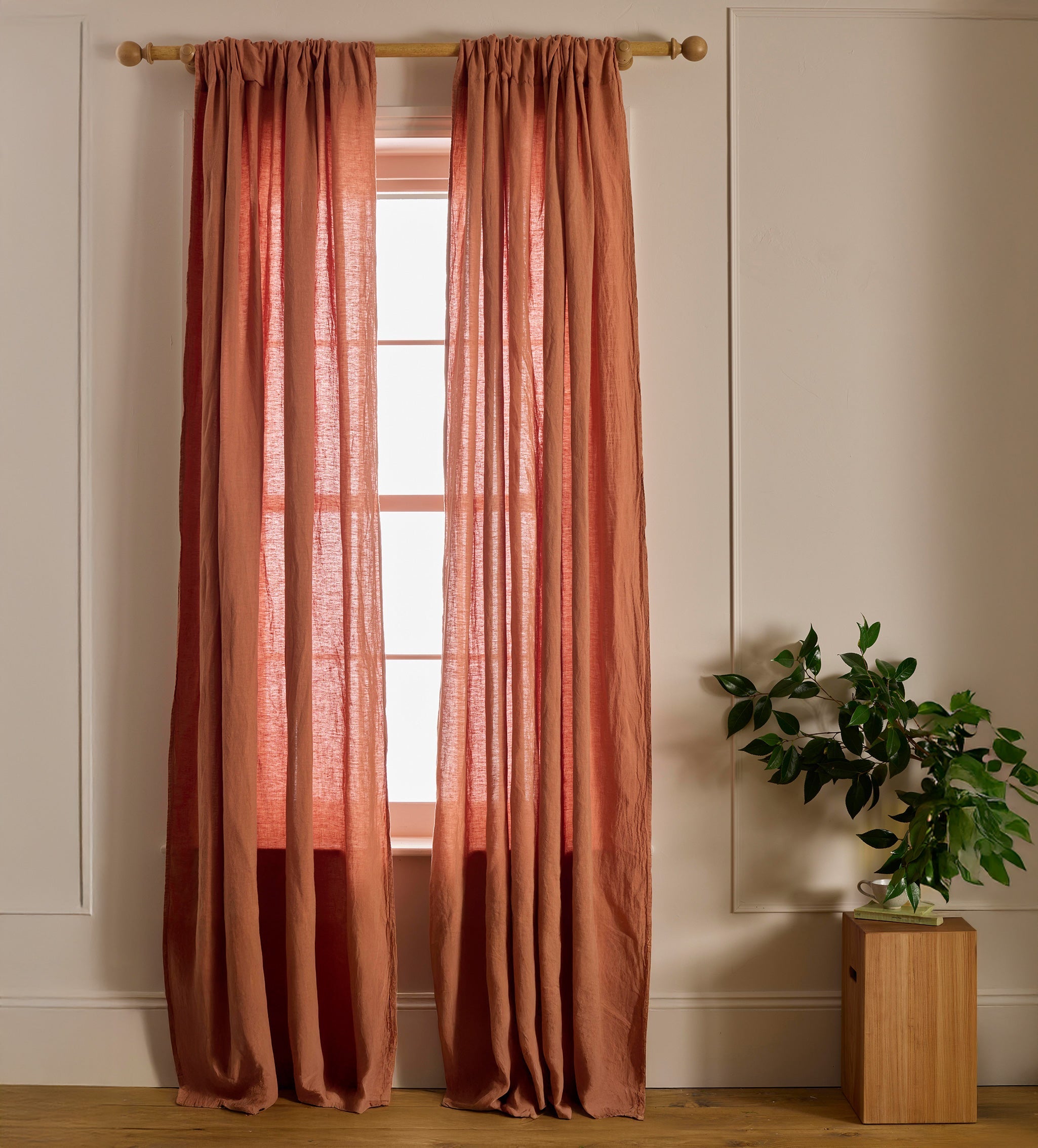 Spice 100% Linen Loop Top Curtain (Single)