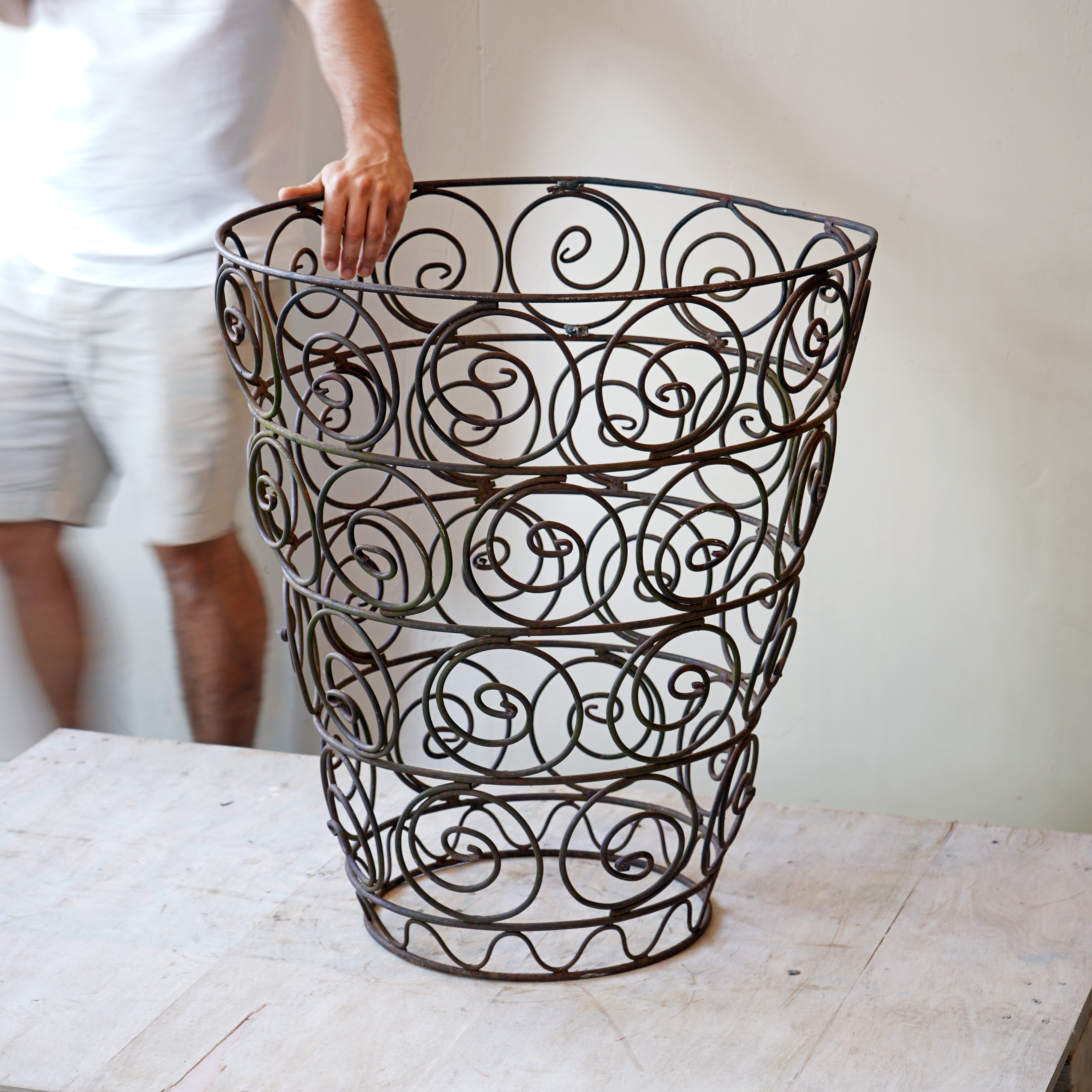 Hand Forged Metal Log Basket