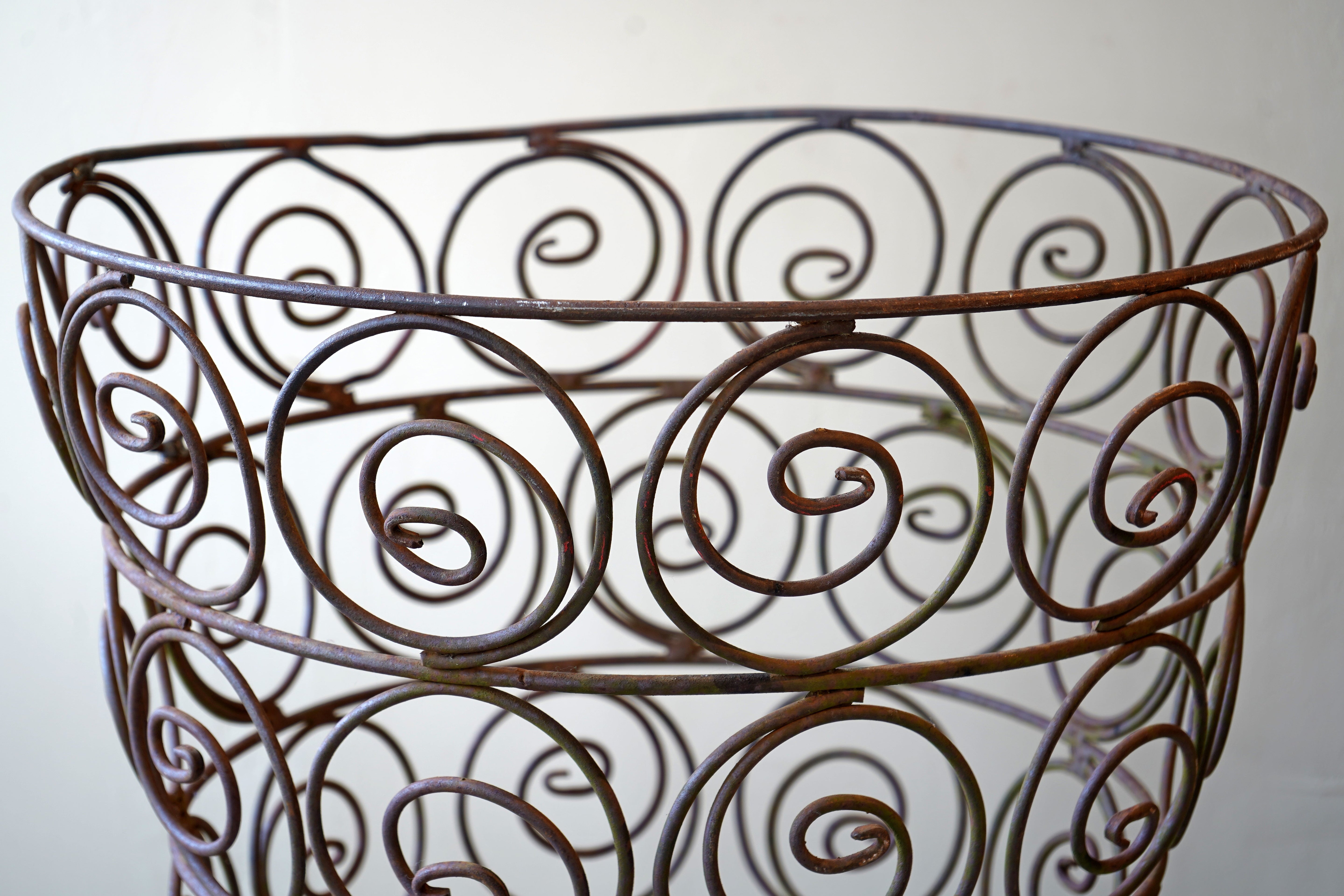 Hand Forged Metal Log Basket