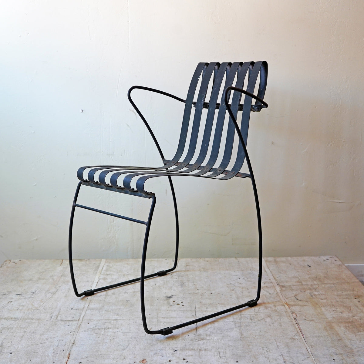 Four Stacking Metal Garden Chairs