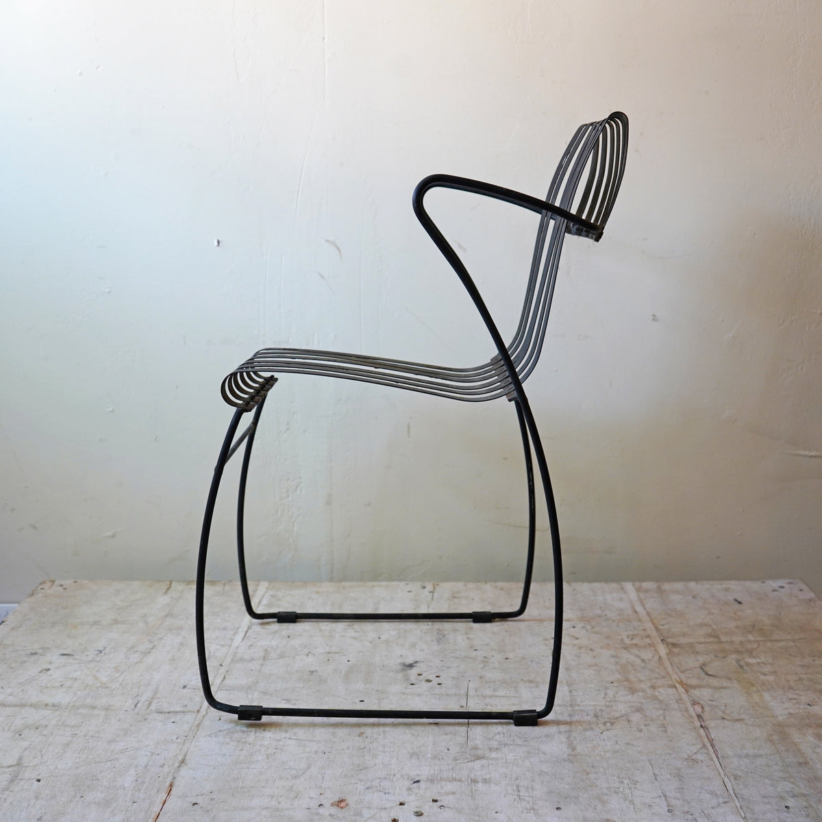 Four Stacking Metal Garden Chairs
