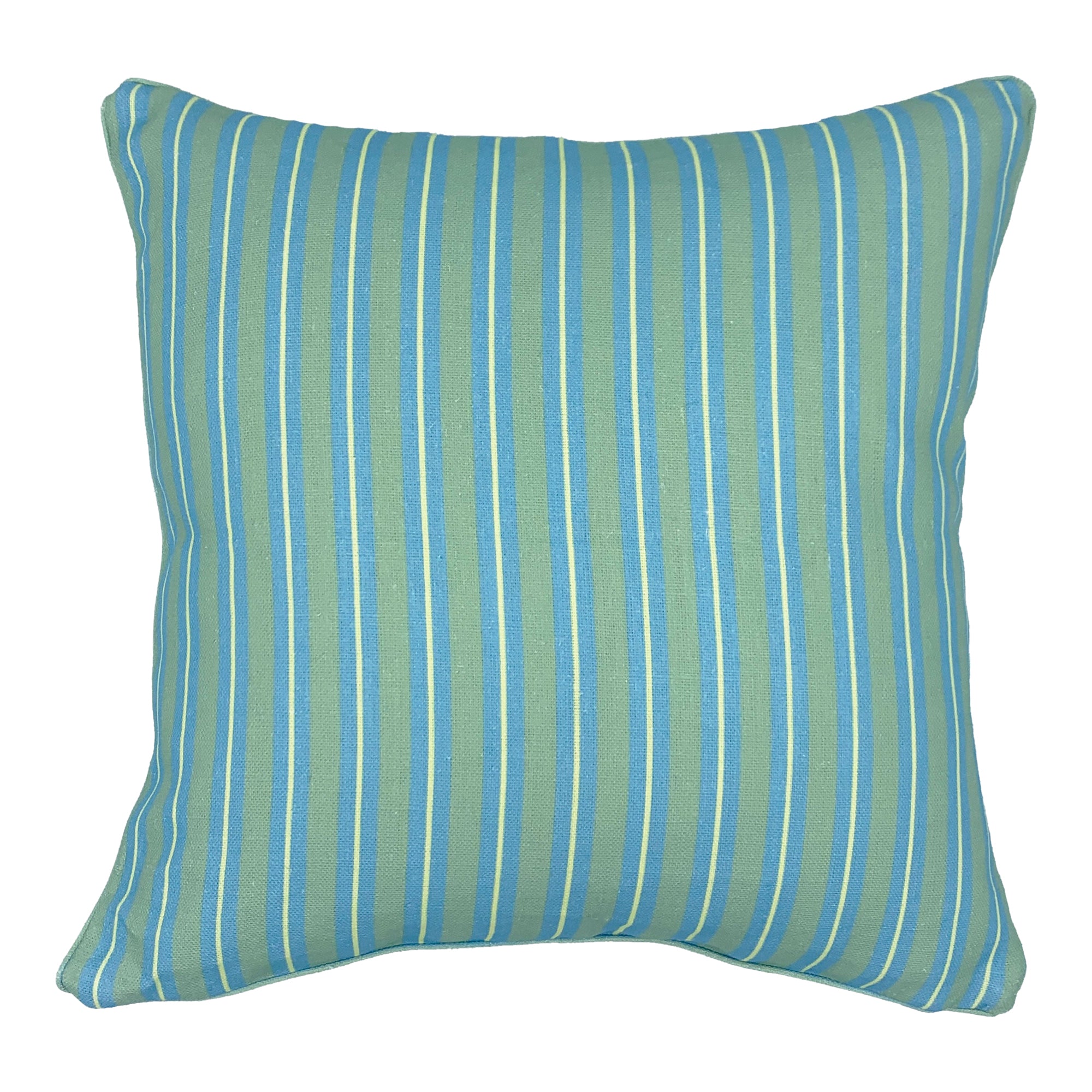 Stripe Cushion, Green & Blue