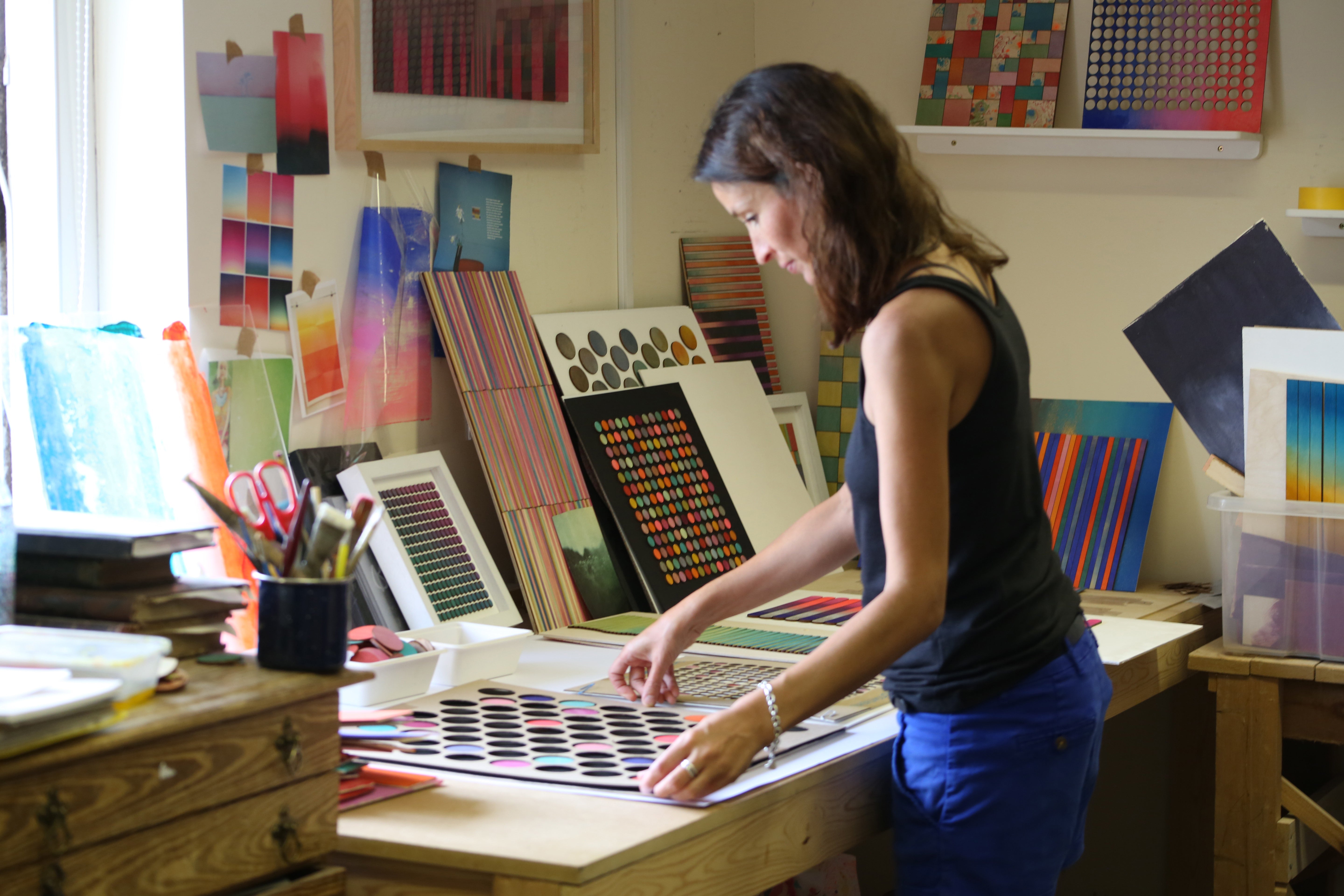 Intersecting Stripe Block Colour Study Painting