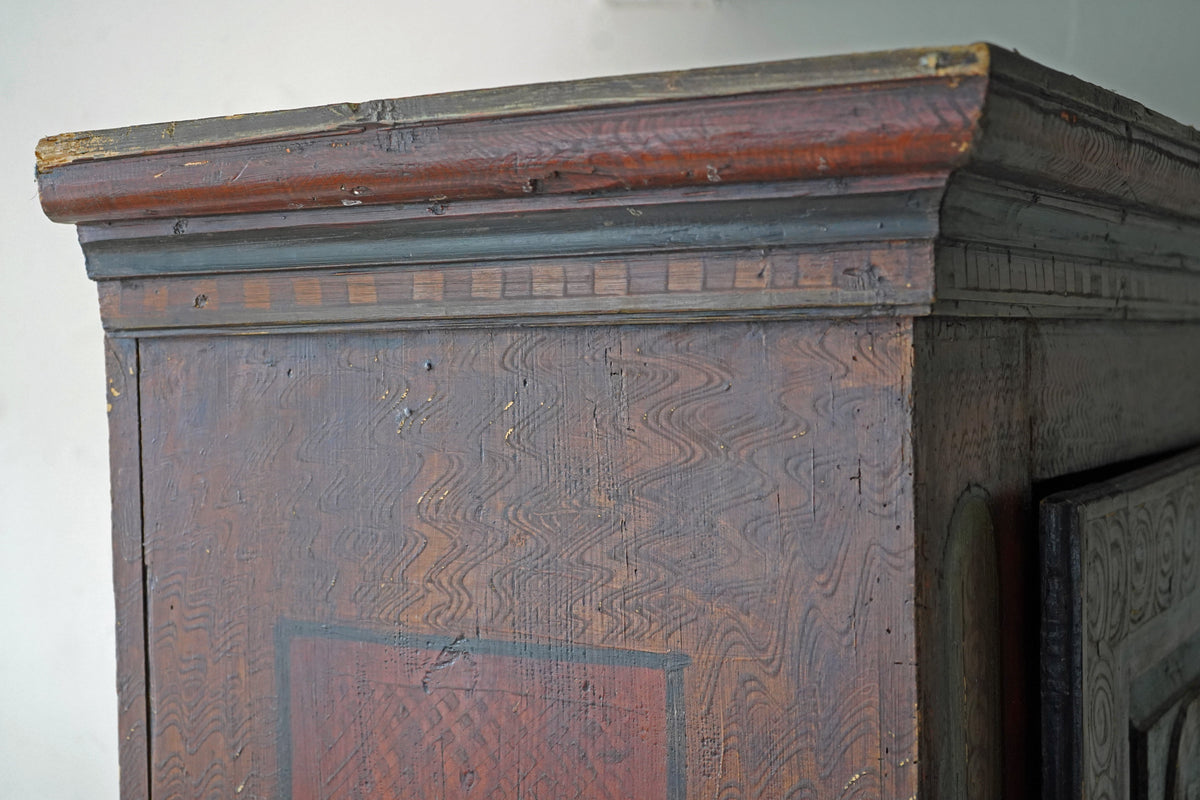 19th C. Painted Folk Art German Bridal Cupboard