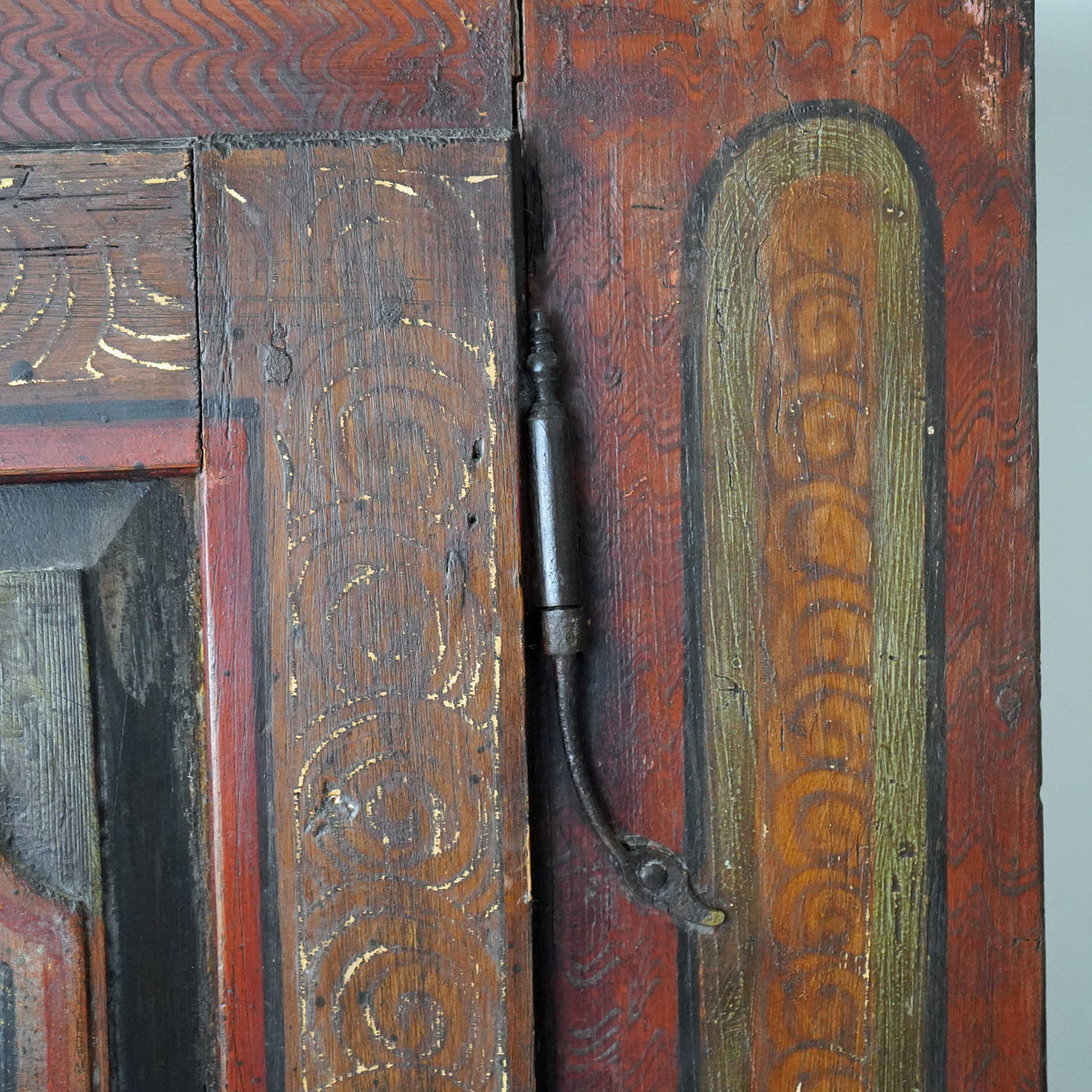 19th C. Painted Folk Art German Bridal Cupboard
