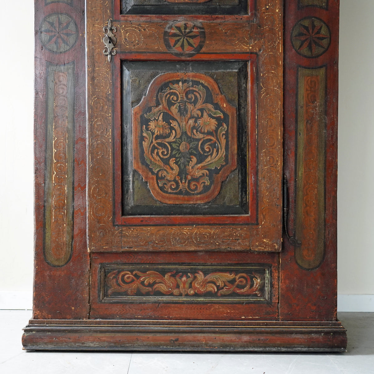 19th C. Painted Folk Art German Bridal Cupboard
