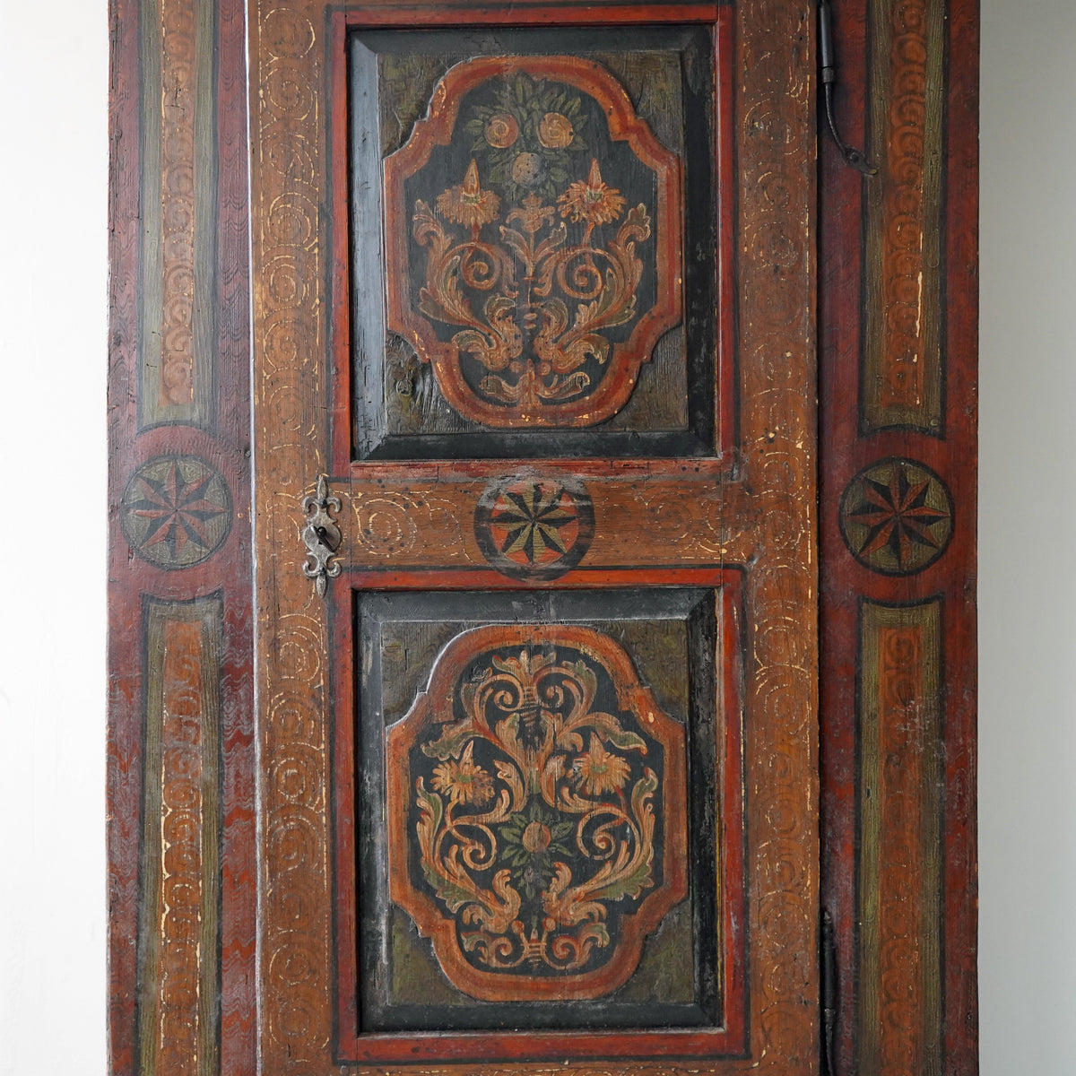 19th C. Painted Folk Art German Bridal Cupboard