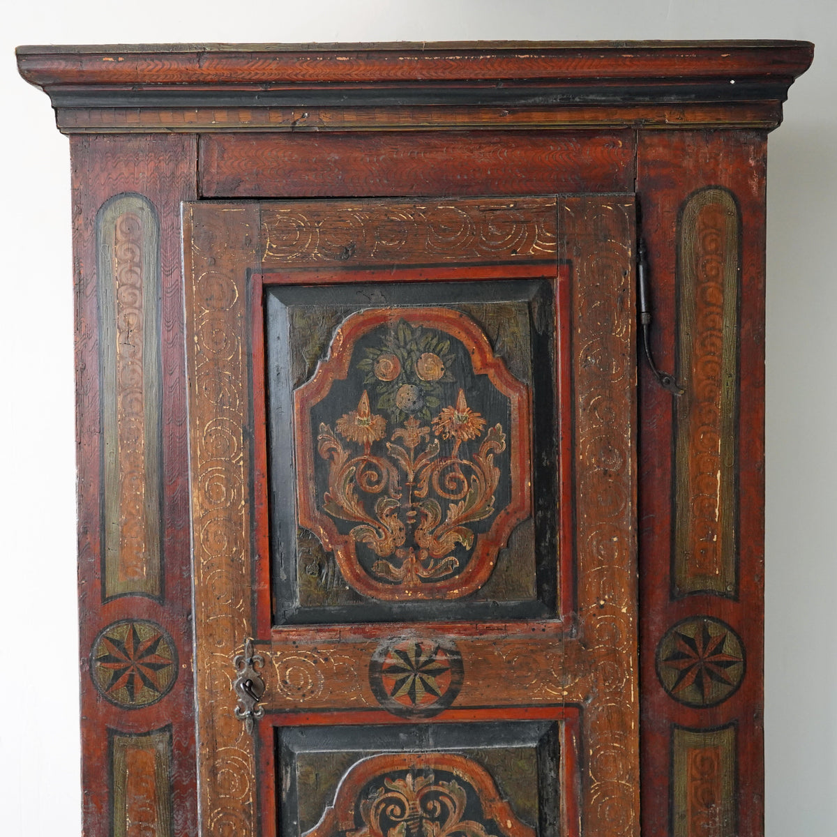 19th C. Painted Folk Art German Bridal Cupboard