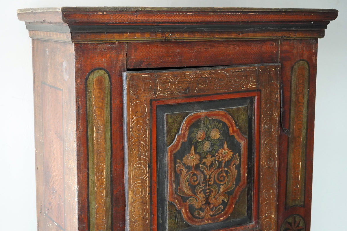19th C. Painted Folk Art German Bridal Cupboard