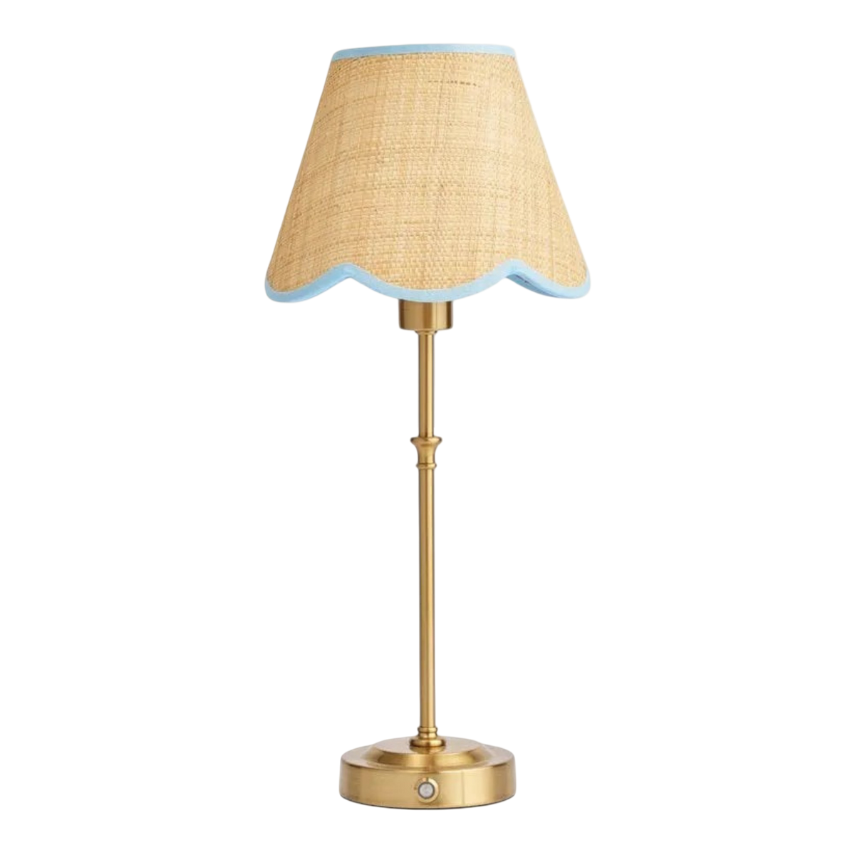 Lyla Rechargeable Table Lamp with Blue Raffia Lampshade