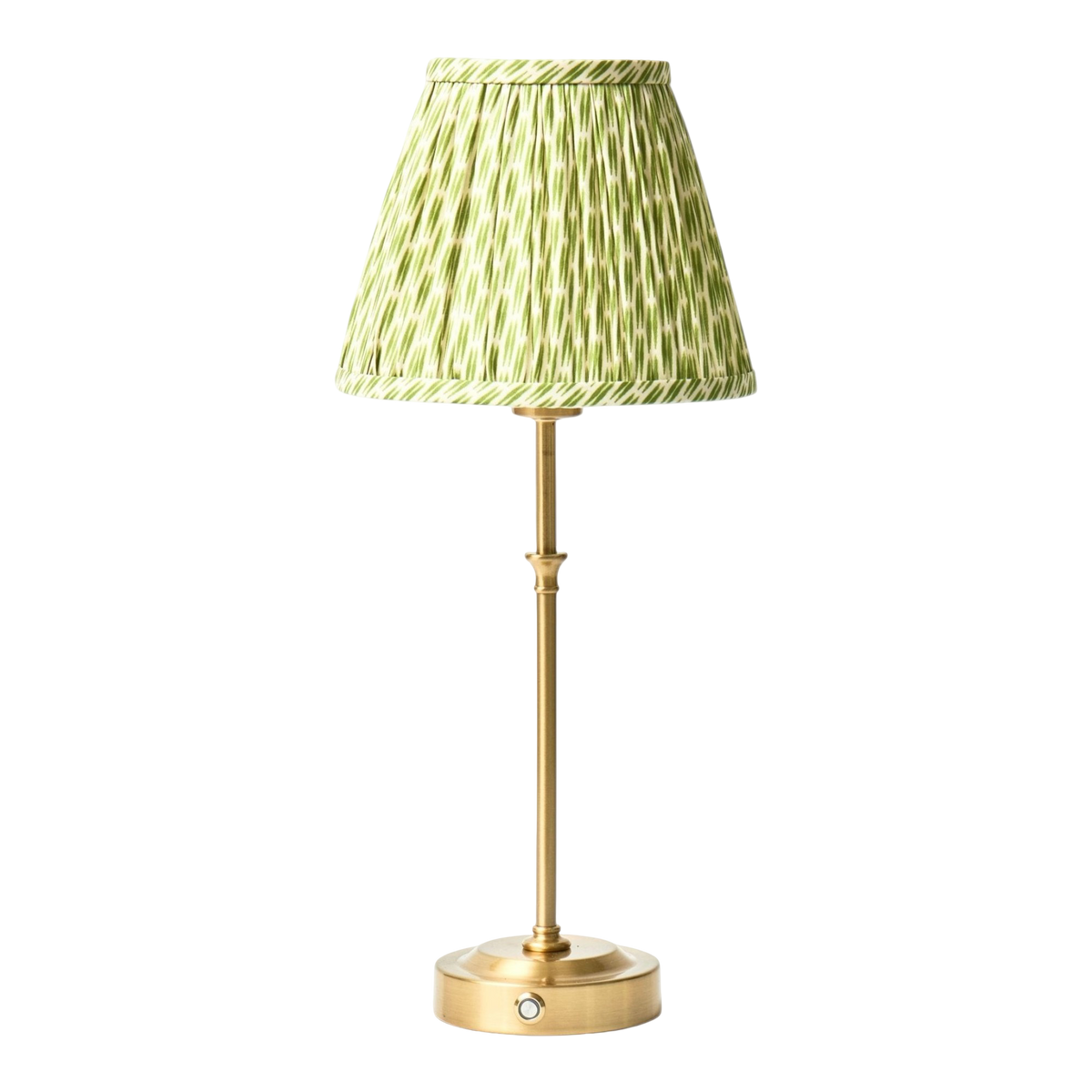 Lyla Rechargeable Table Lamp with Green Patola Lampshade