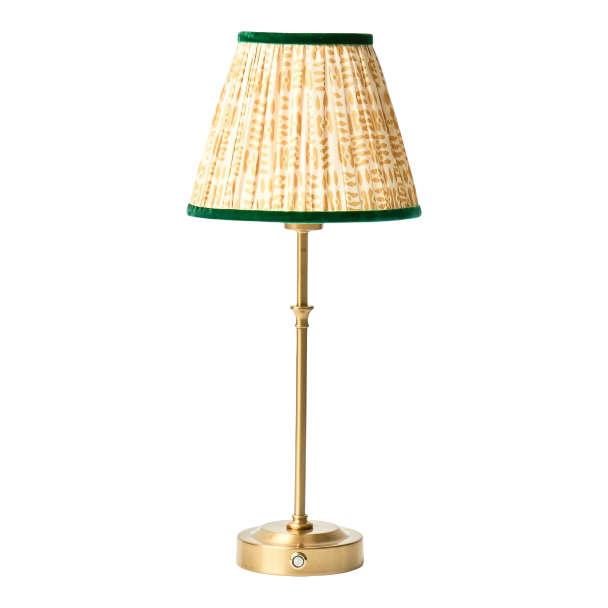 Lyla Rechargeable Table Lamp with Yellow Patola Lampshade