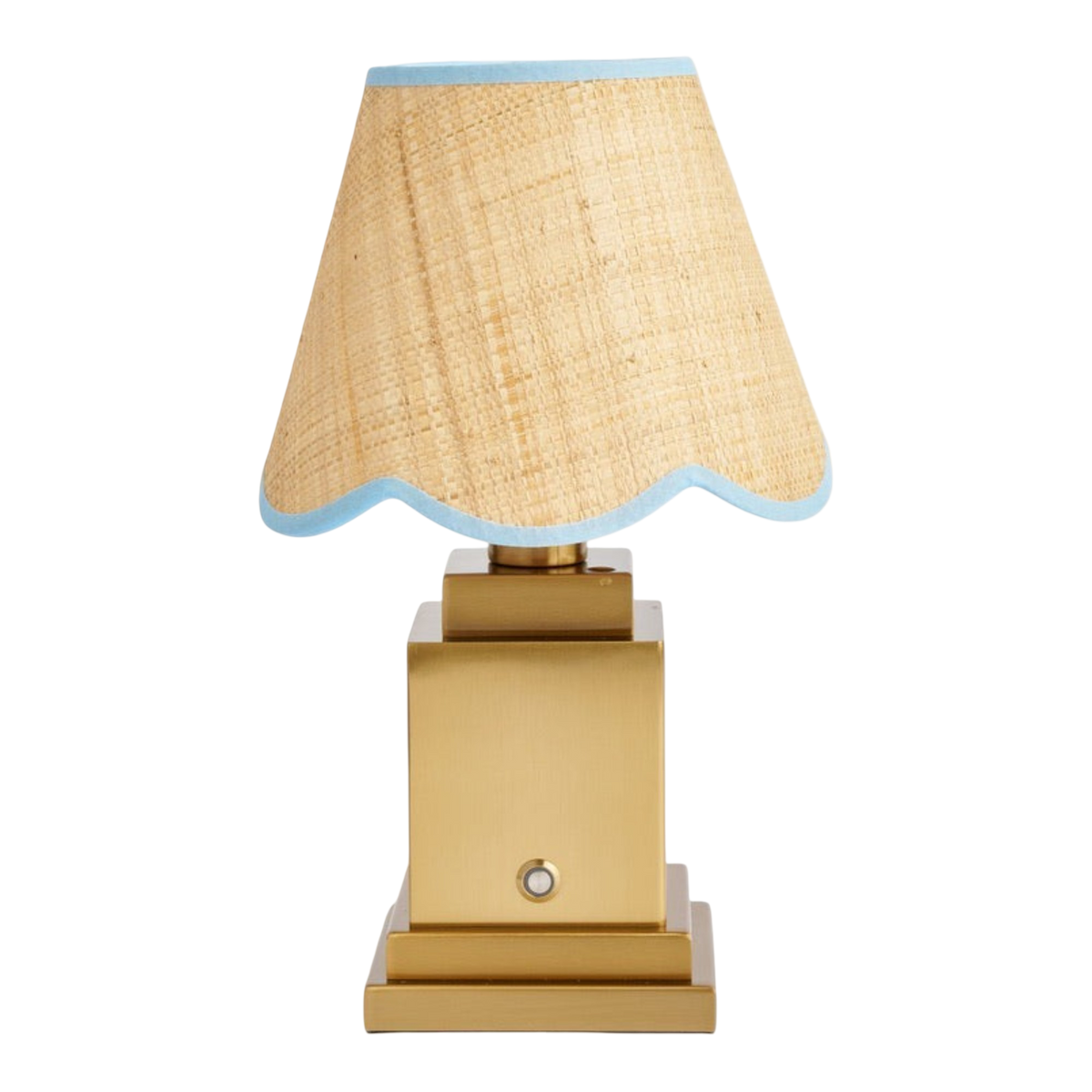 Stephanie Table Lamp with Blue Raffia Lampshade