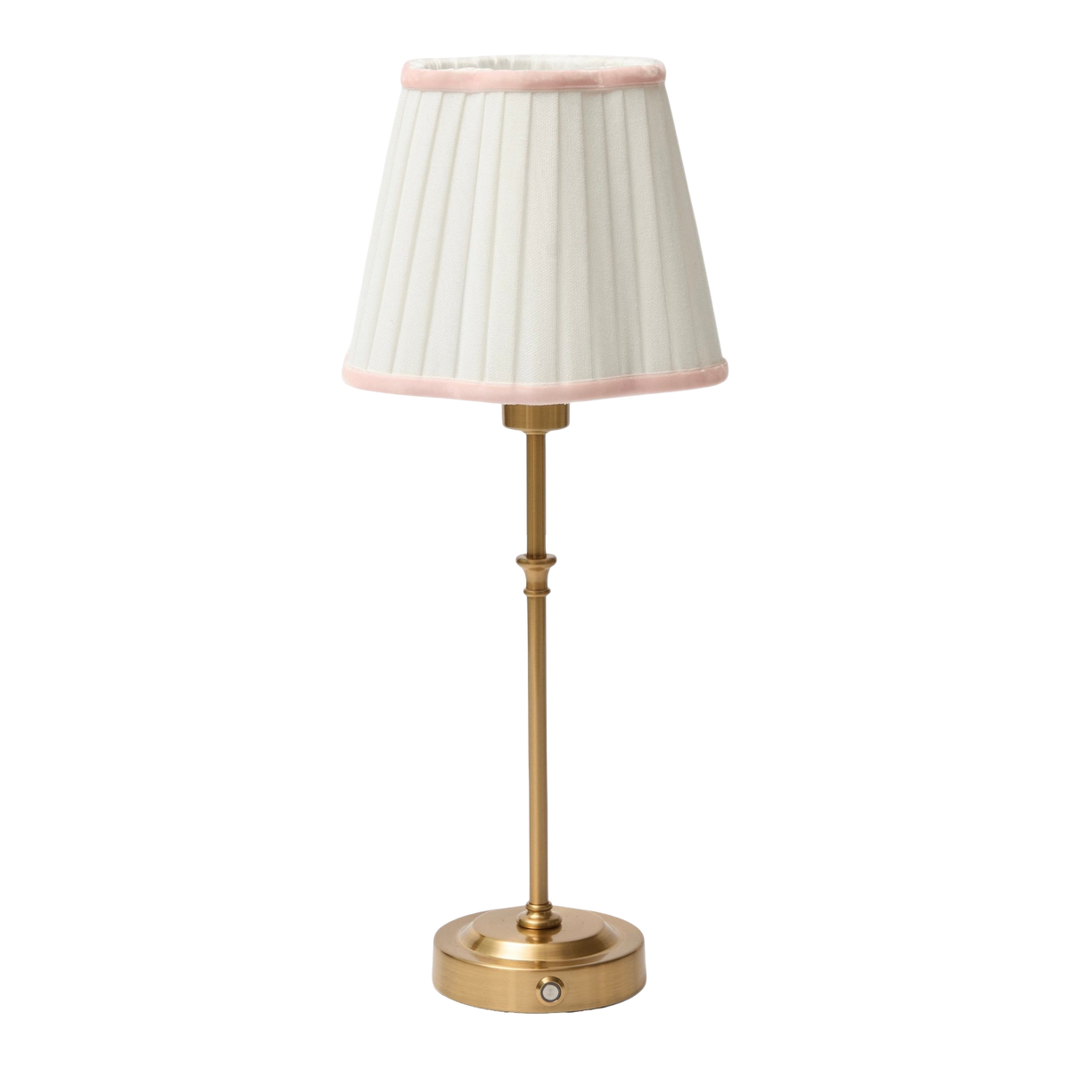 Lyla Lamp with Pink Velvet Scalloped Lampshade