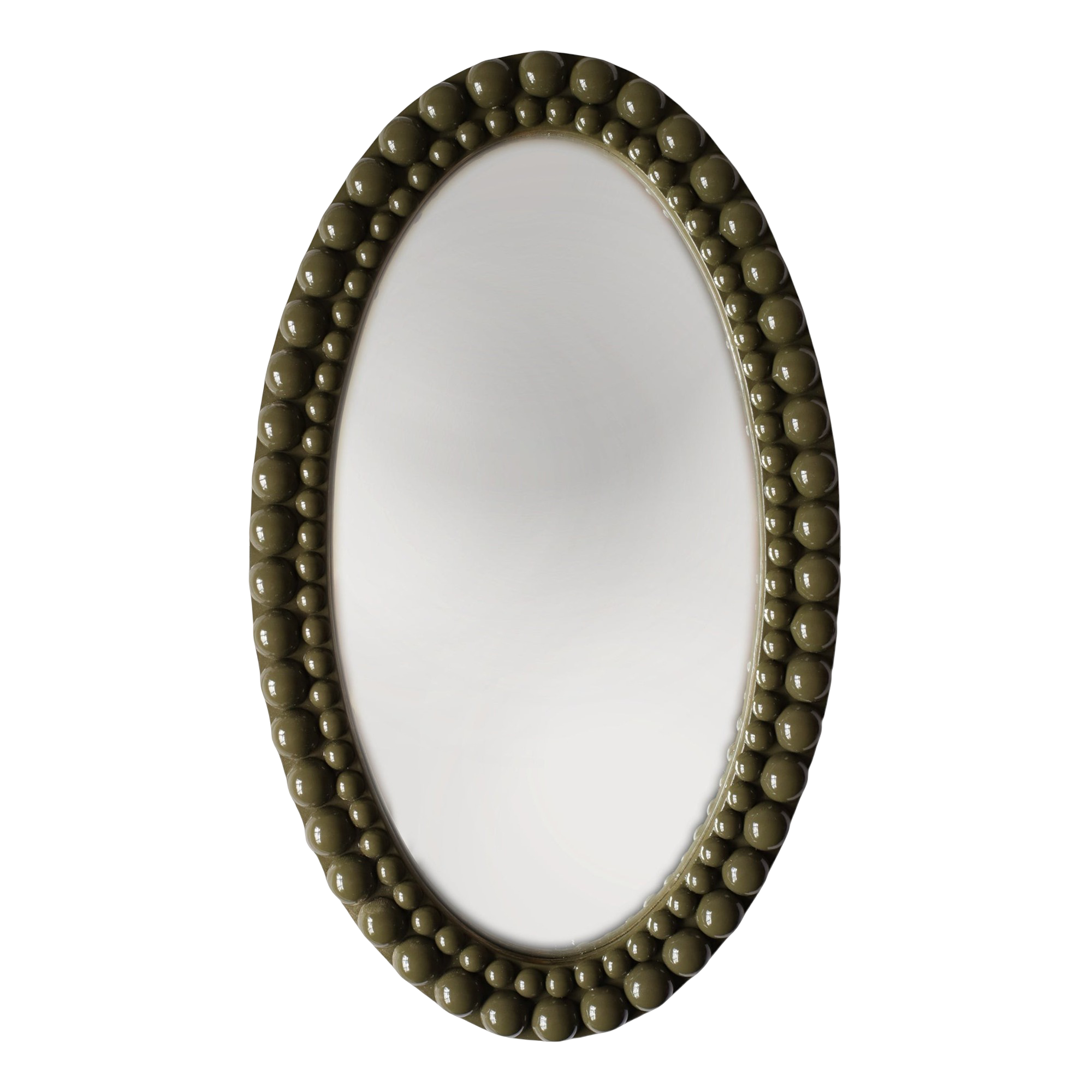 Painted Lacquered Oval Bobbin Mirror
