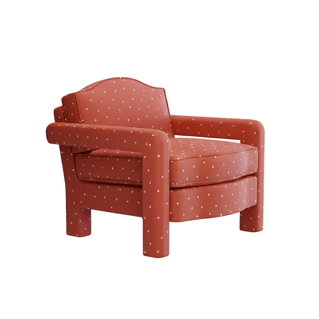 Elio Armchair, Red Velvet
