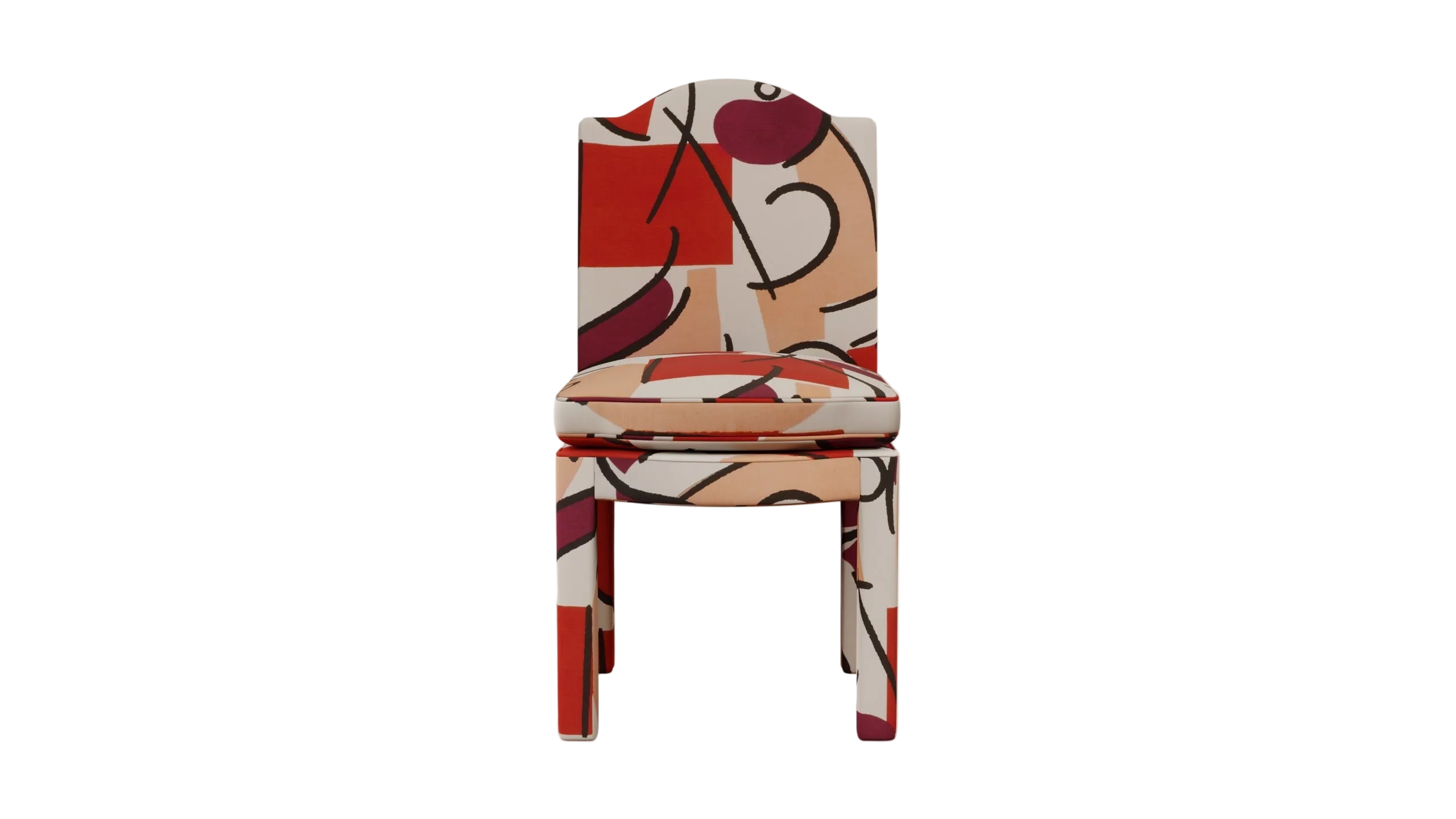 Pair of Leo Dining Chairs, Grenadine