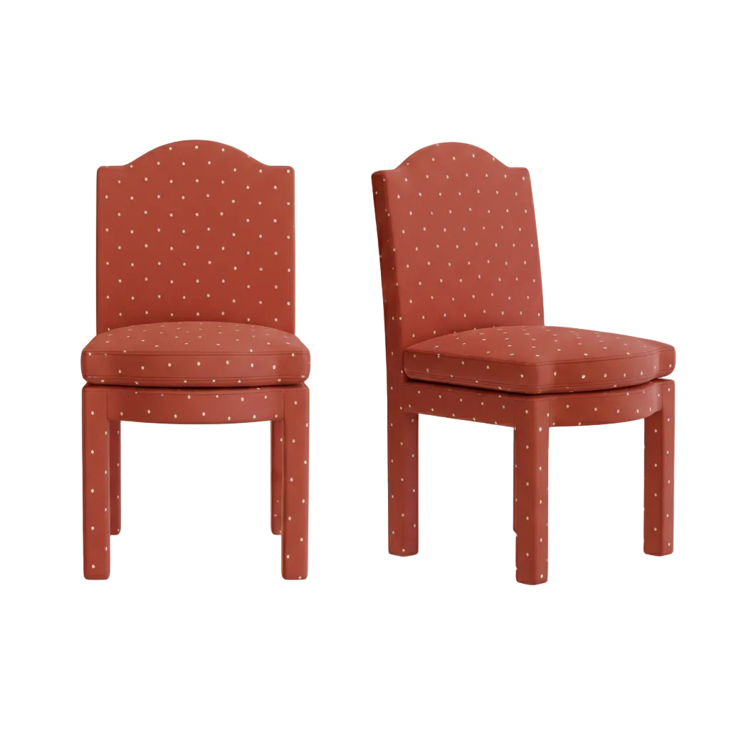 Pair of Leo Dining Chairs, Red Velvet