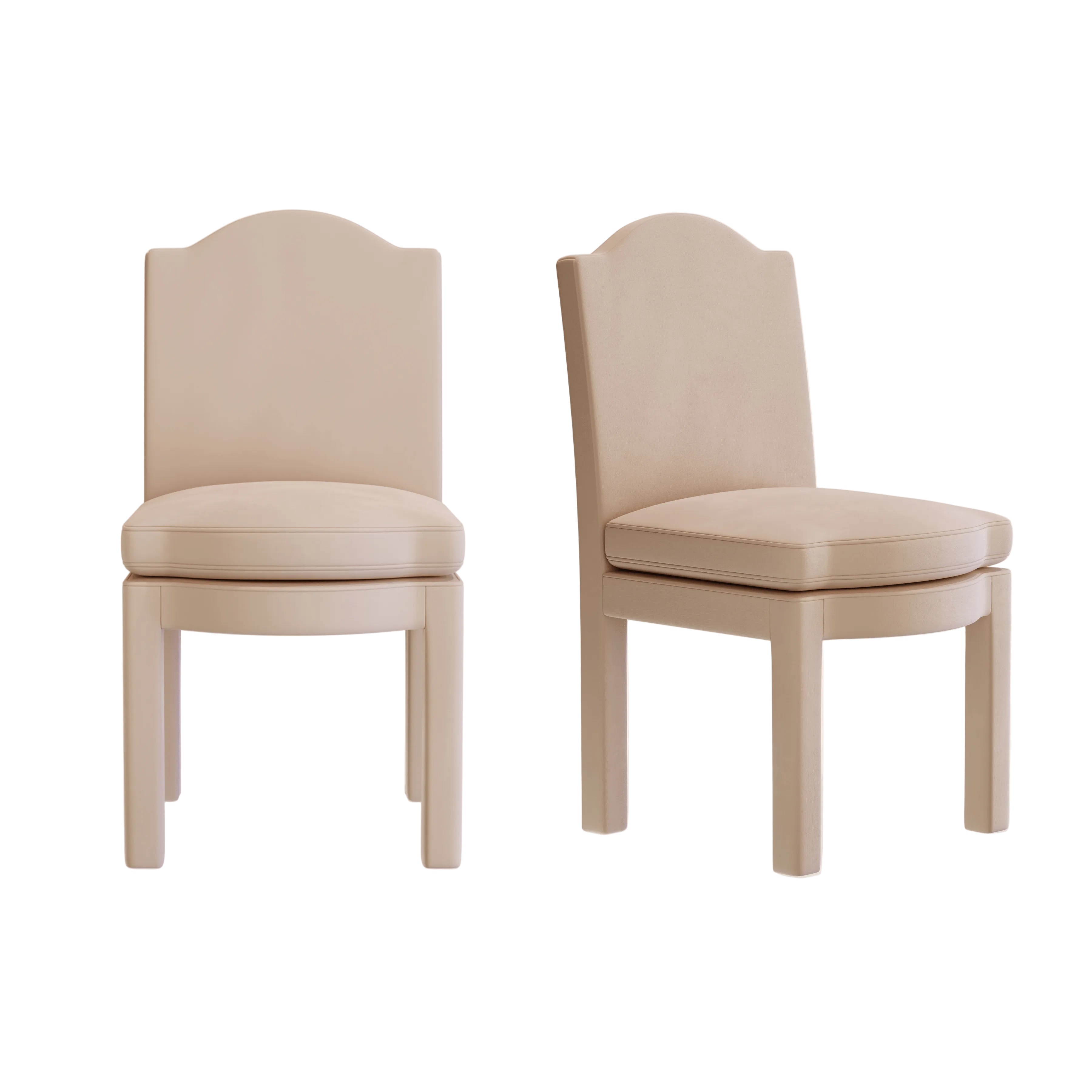 Pair of Leo Dining Chairs, Rose Linen