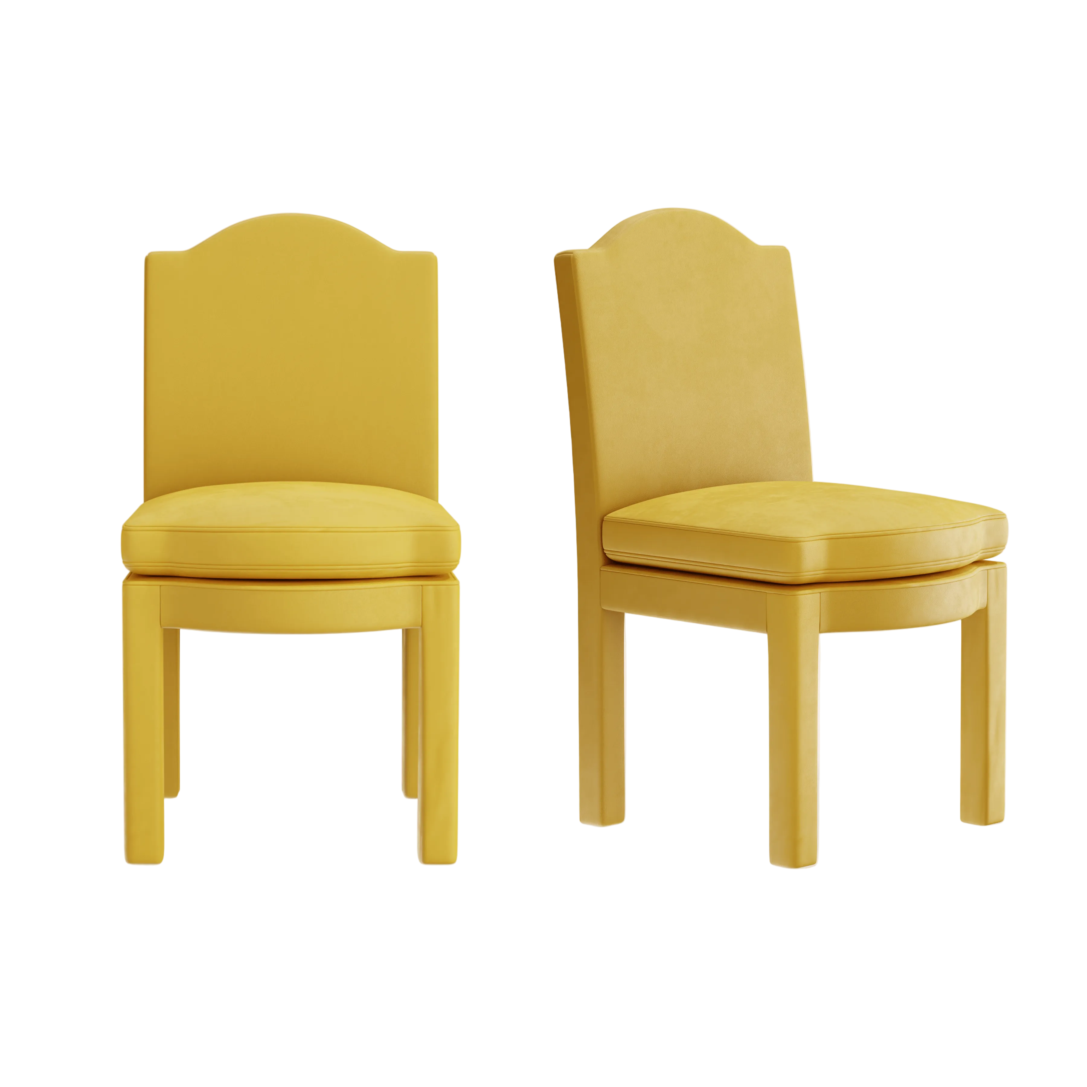 Pair of Leo Dining Chairs, Daffodil Velvet