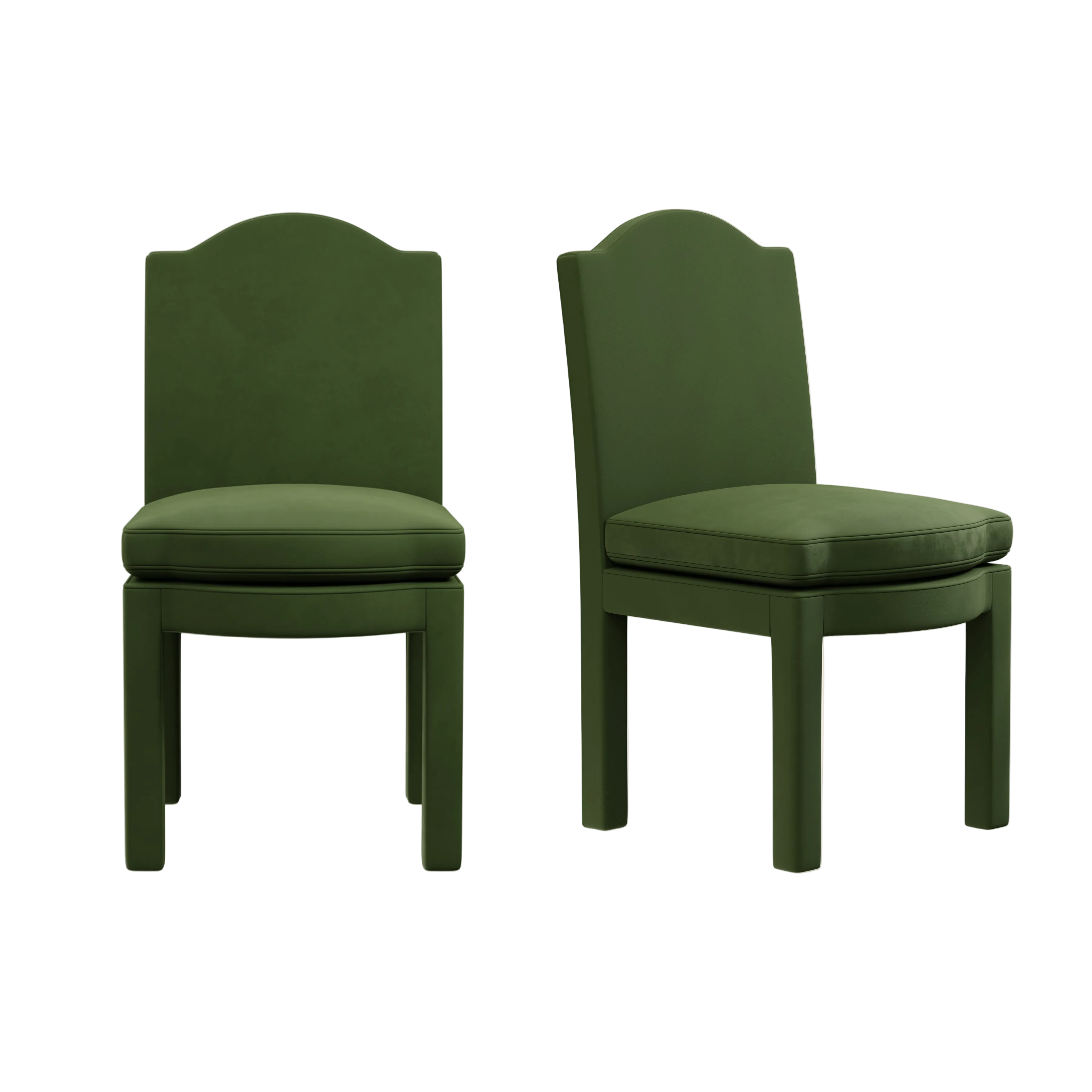 Pair of Leo Dining Chairs, Zucchini Velvet