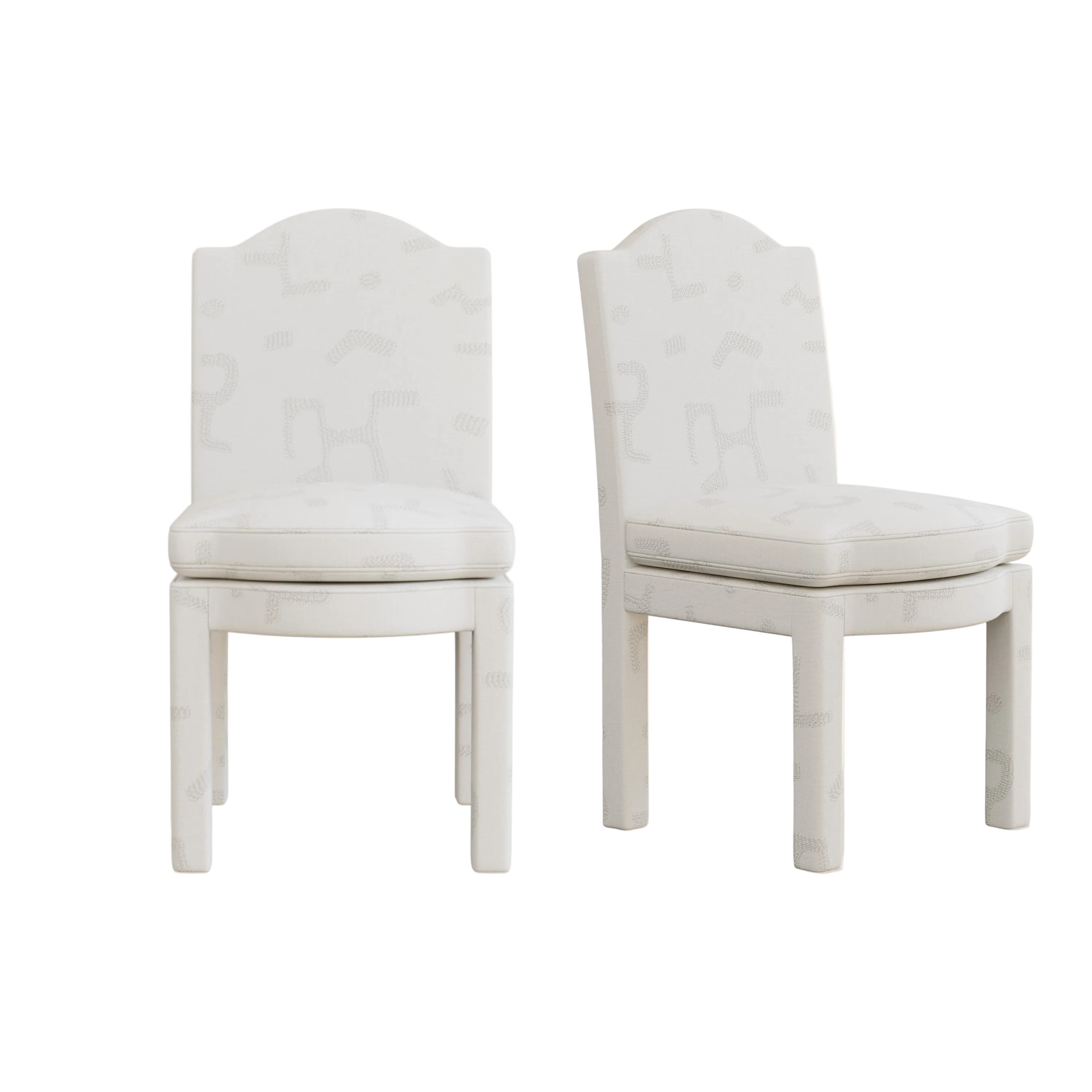 Pair of Leo Dining Chairs, Powder