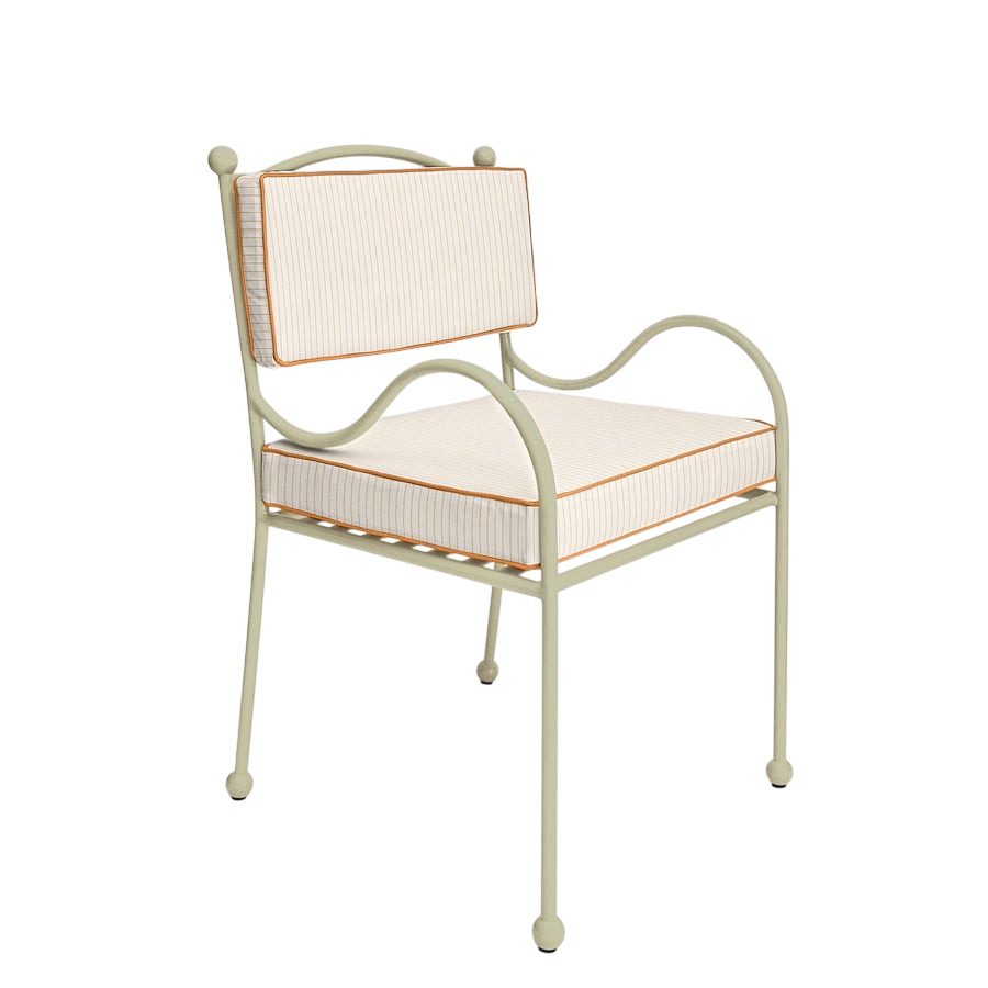 Panarea Armchair in Gelato, Orange & Cream Striped Upholstery
