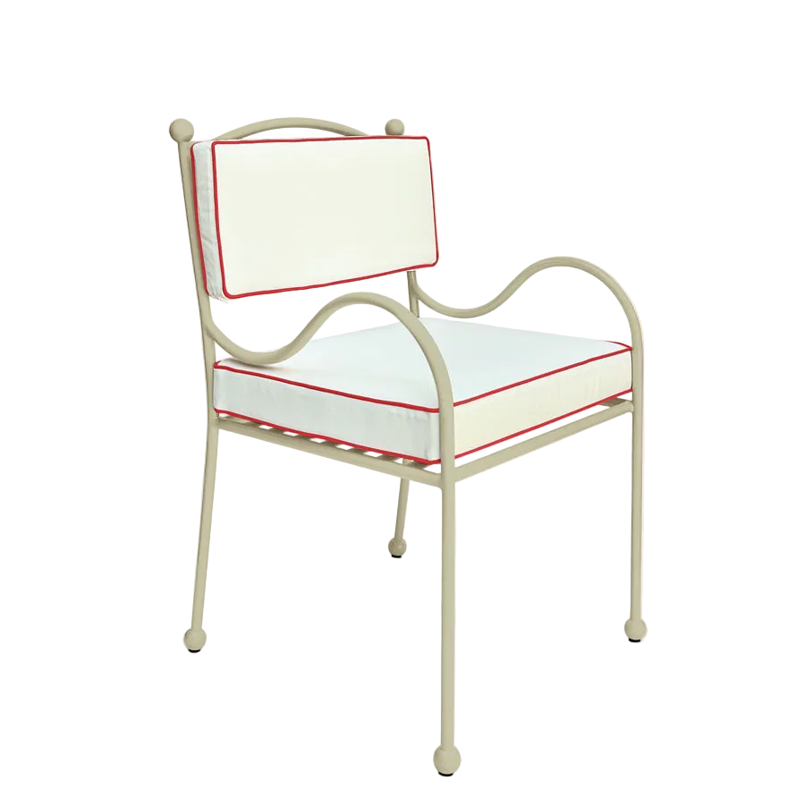 Panarea Armchair in Gelato, Red & White Upholstery