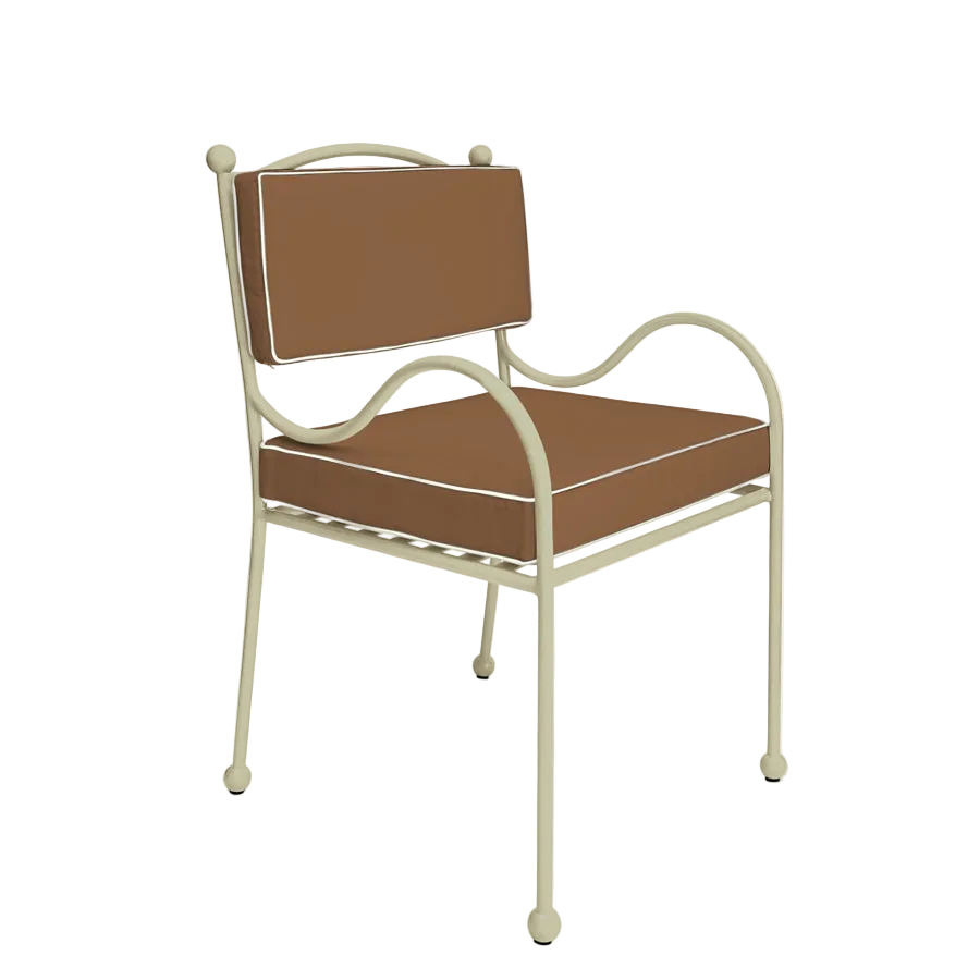 Panarea Armchair in Gelato, Taupe & White cushions