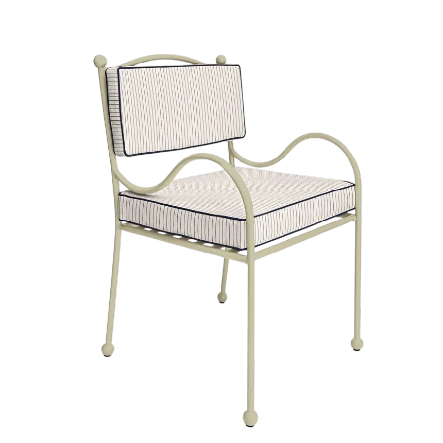 Panarea Armchair in Gelato, Blue & Cream Striped Upholstery