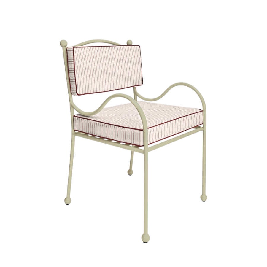 Panarea Armchair in Gelato, Red & Cream Striped Upholstery