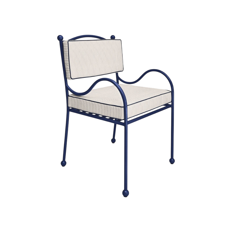 Panarea Armchair in Mare, Stone & Blue Upholstery