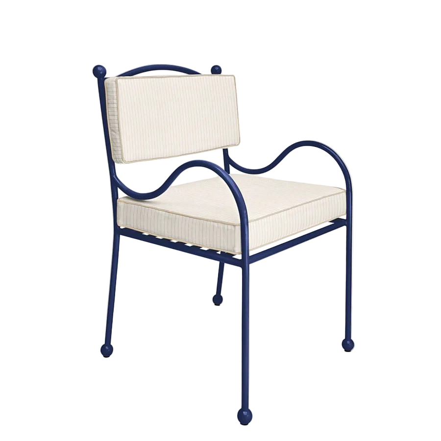 Panarea Armchair in Mare, Stone & White Upholstery