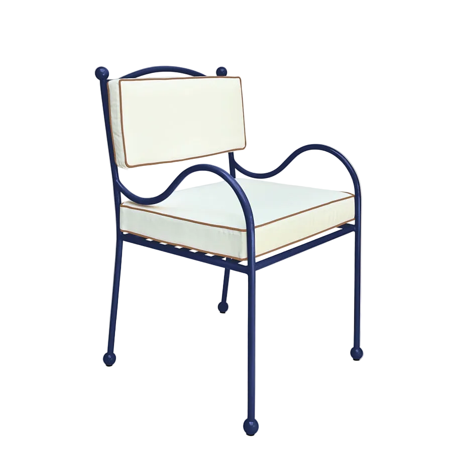 Panarea Armchair in Mare, White & Taupe Upholstery