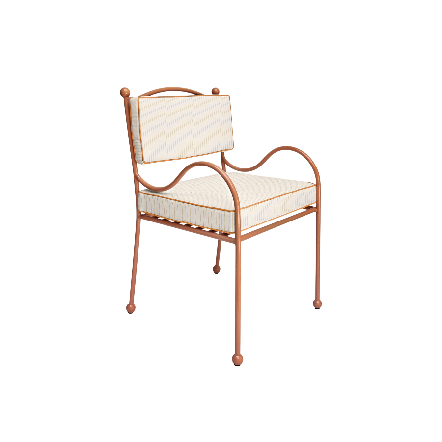 Panarea Armchair in Spritz, Orange & White Upholstery