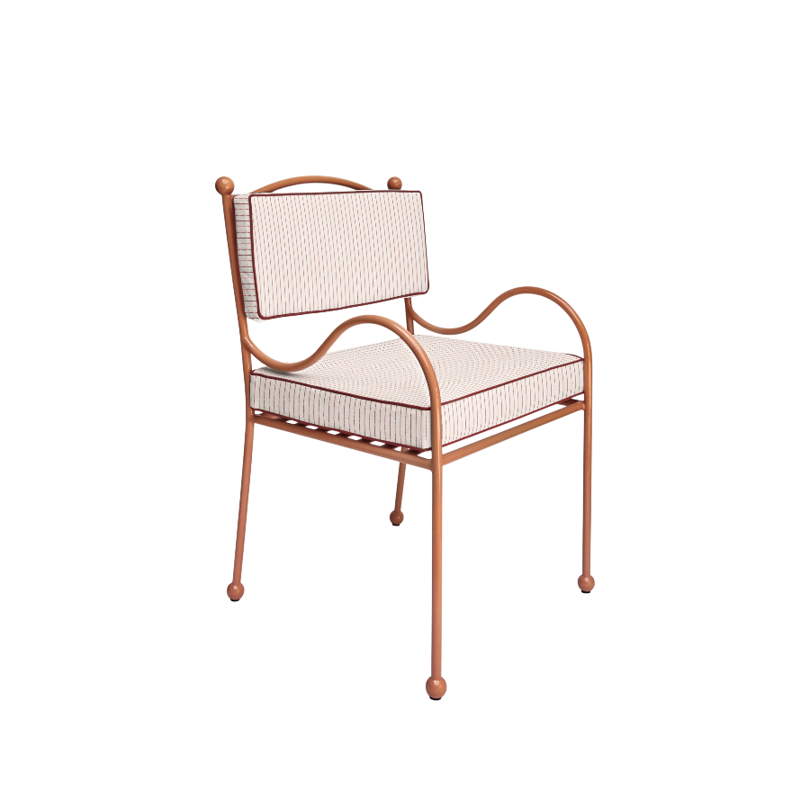 Panarea Armchair in Spritz, Red & White Upholstery