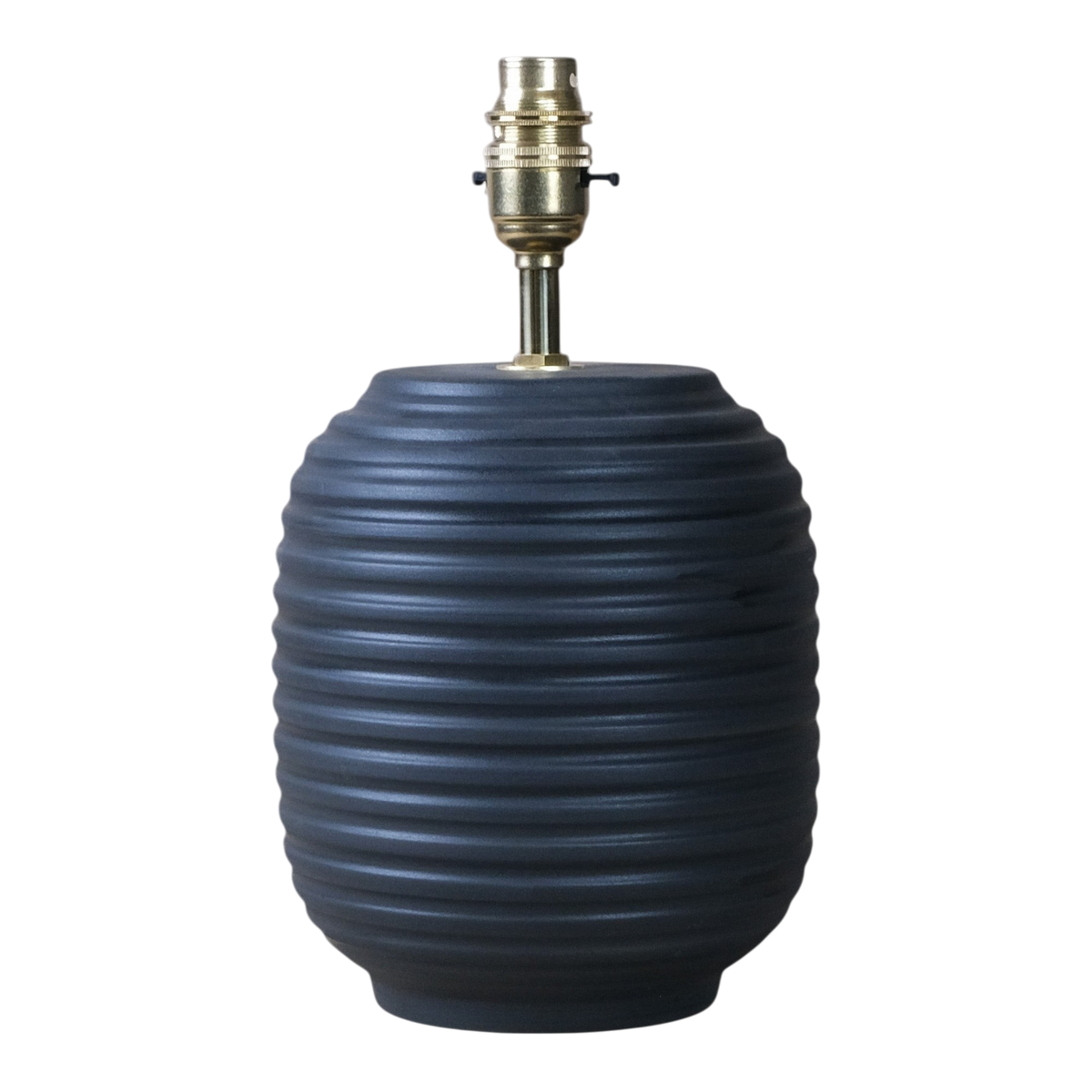Black Ridged Small Table Lamp