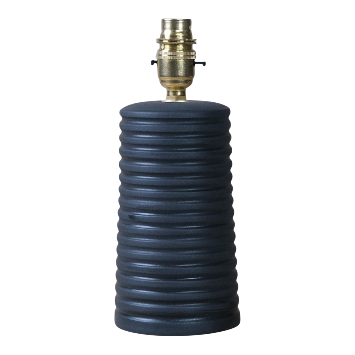 Black Ridged Small Tapered Lamp