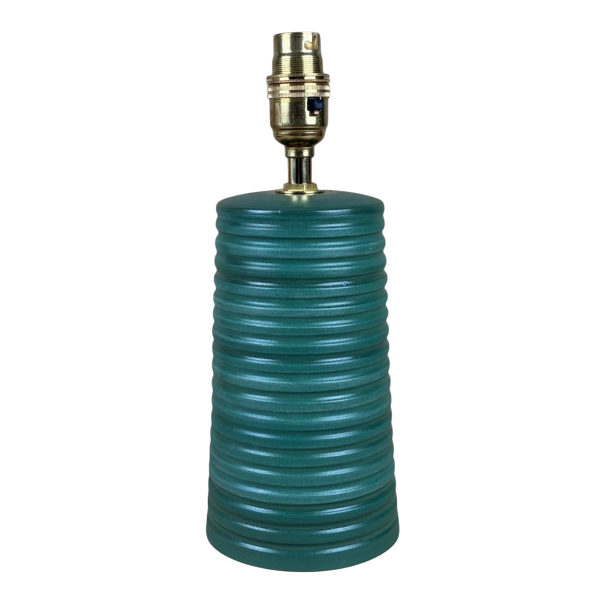 Green Ridged Small Tapered Lamp