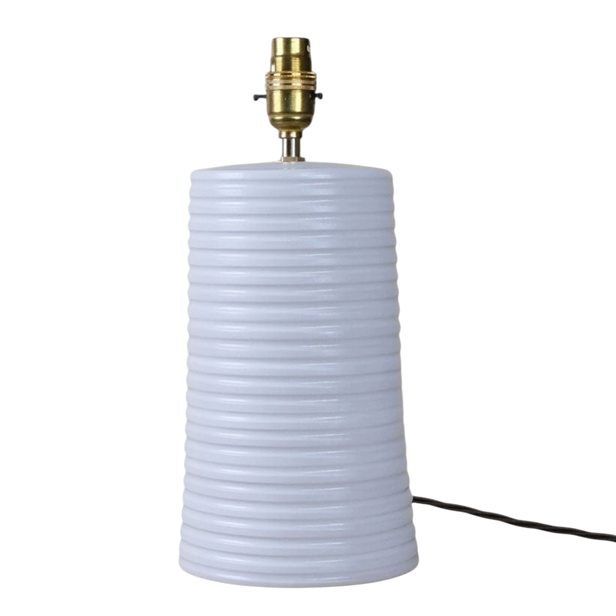 White Ridged Large Tapered Lamp