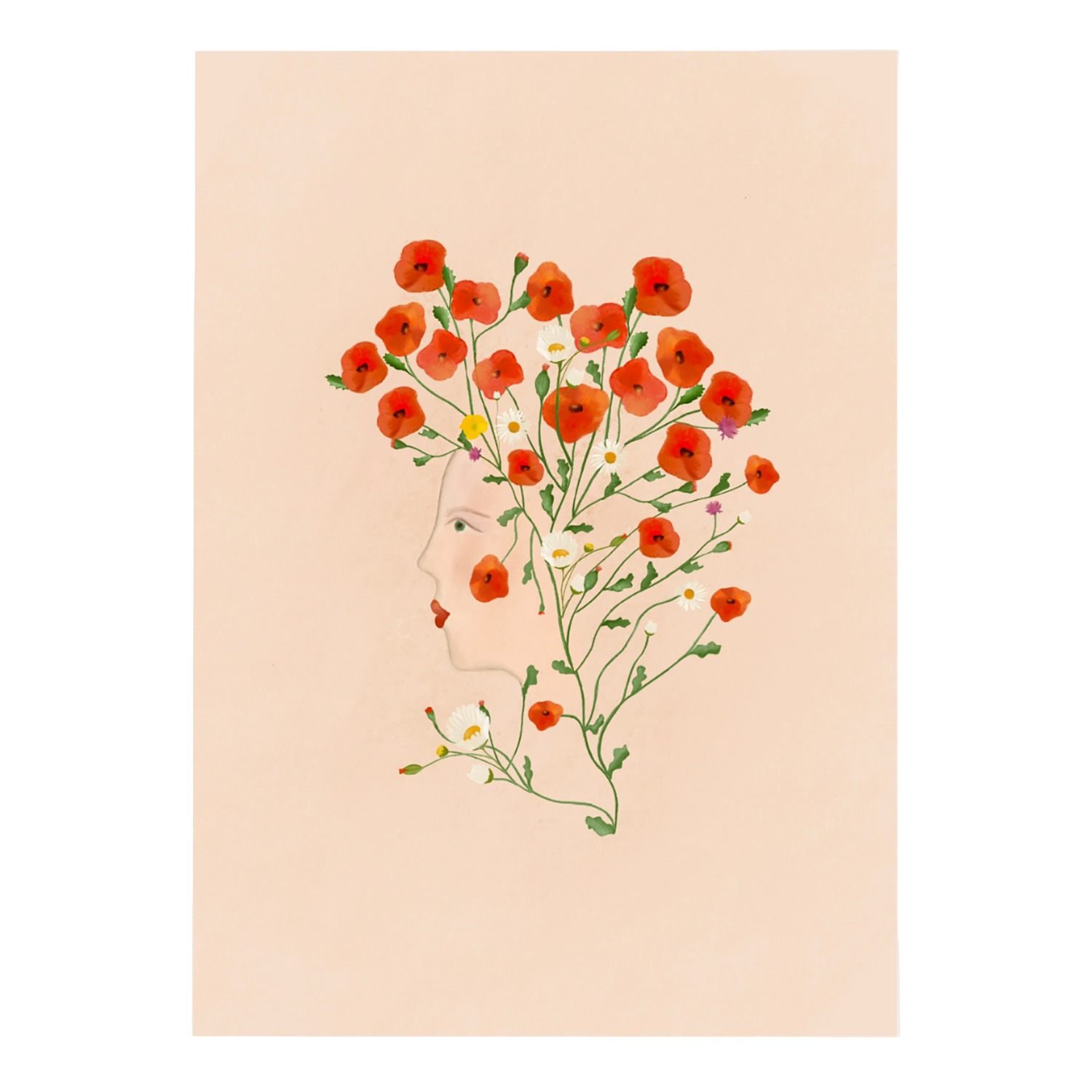 From the Poppies she bloomed Art Print