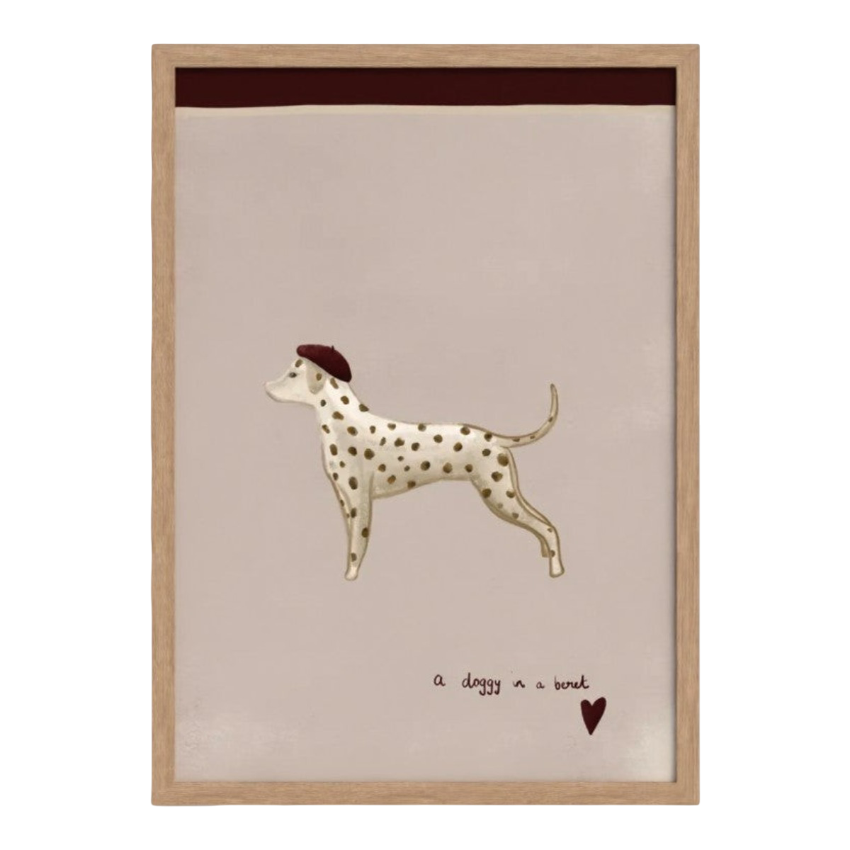 A Doggy in a beret Art Print