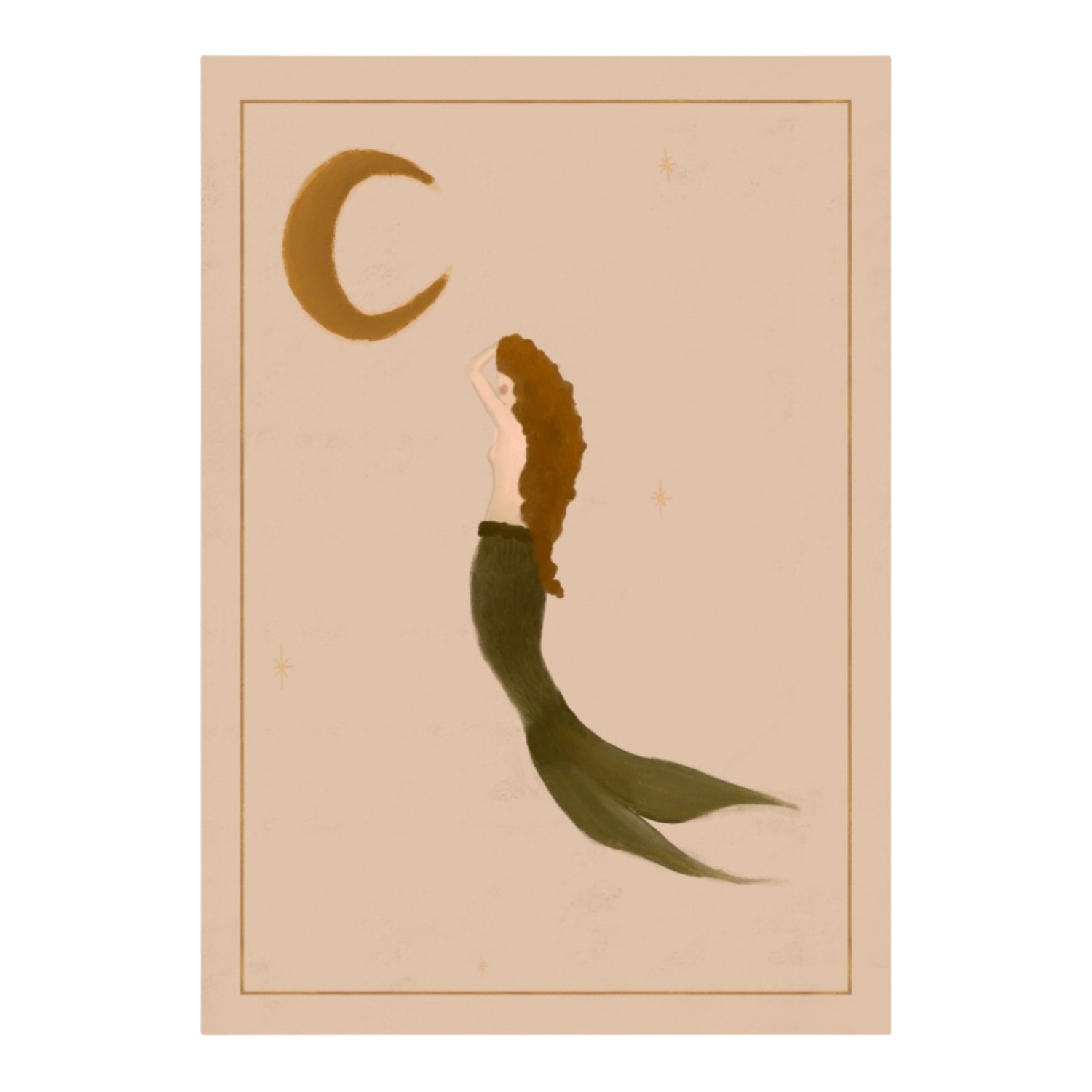 The mermaid and the Moon Art Print