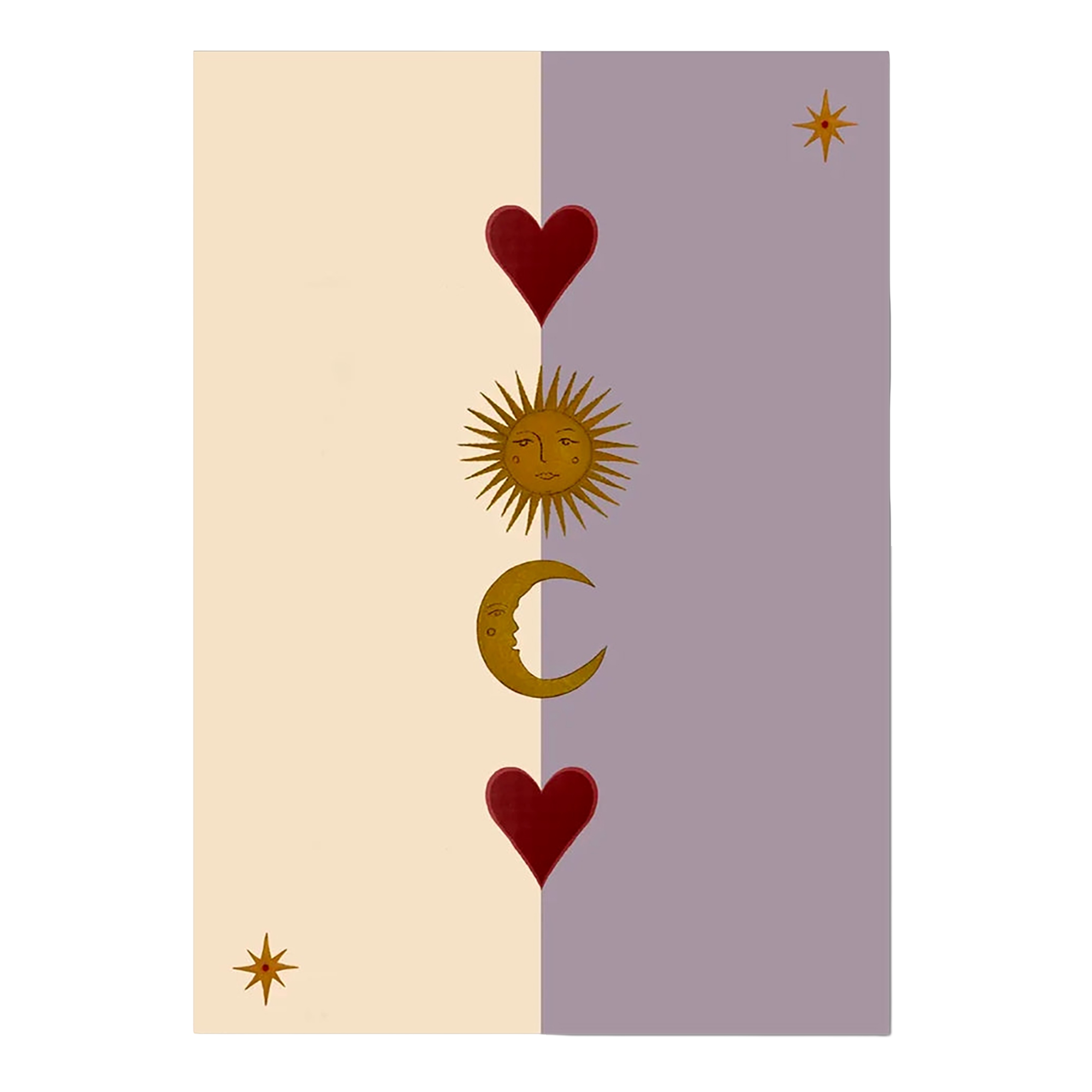 Sun, Moon and Heart Art Print