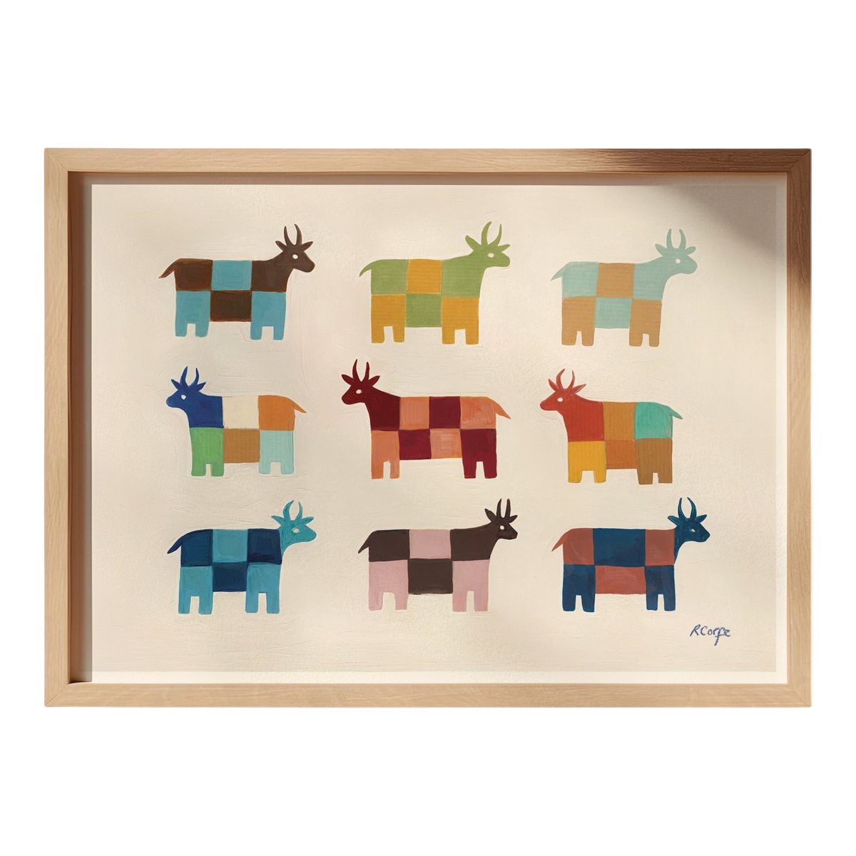 Moo Patchwork Cow Art Print